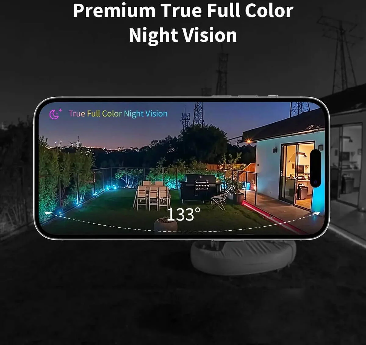 هاب دوربین وای فای Aqara G5 Pro، دید در شب تمام رنگی، رمزگذاری سرتاسر، تشخیص و پخش محلی، وای فای 2.4/5 گیگاهرتز، محافظت IP65، هاب Zigbee و Thread، مشکی | CH-C07D