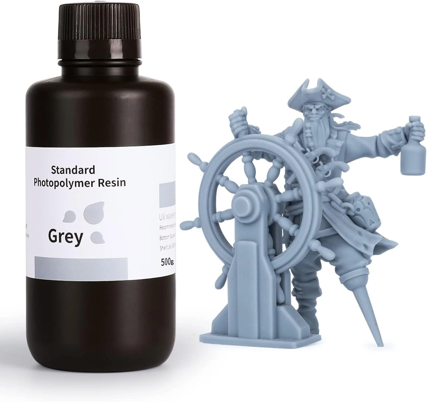 رزین استاندارد الگو برای پرینترهای سه بعدی LCD UV با طول موج 405 نانومتر، رزین فوتوپلیمر با دقت بالا و انقباض کم، مناسب برای پرینتر سه بعدی (500 گرمی، خاکستری)