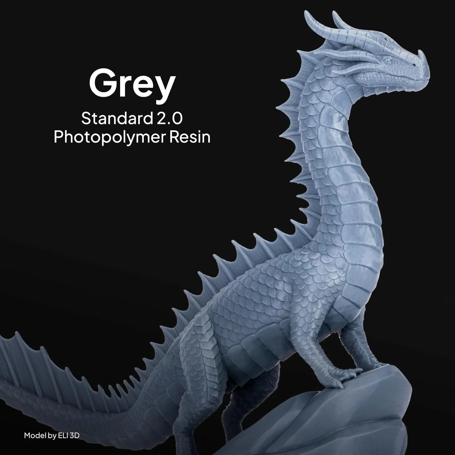رزین فوتوپلیمر استاندارد 2.0 ELEGOO، 2000 گرم، خاکستری، رزین چاپ سریع و دقیق 405 نانومتر LCD UV-Curing برای پرینتر سه بعدی LCD/DLP/MSLA