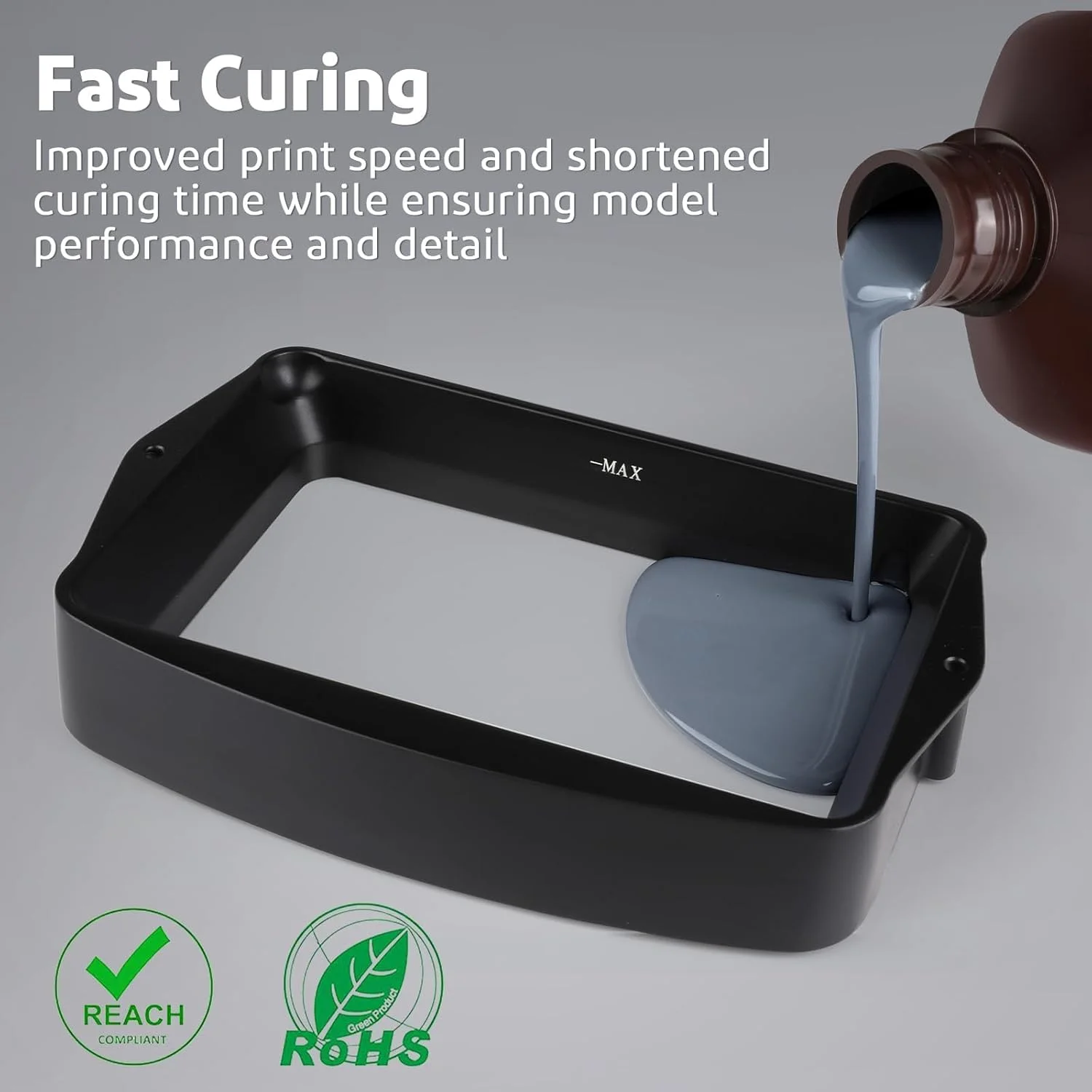 رزین فوتوپلیمر استاندارد 2.0 ELEGOO، 2000 گرم، خاکستری، رزین چاپ سریع و دقیق 405 نانومتر LCD UV-Curing برای پرینتر سه بعدی LCD/DLP/MSLA