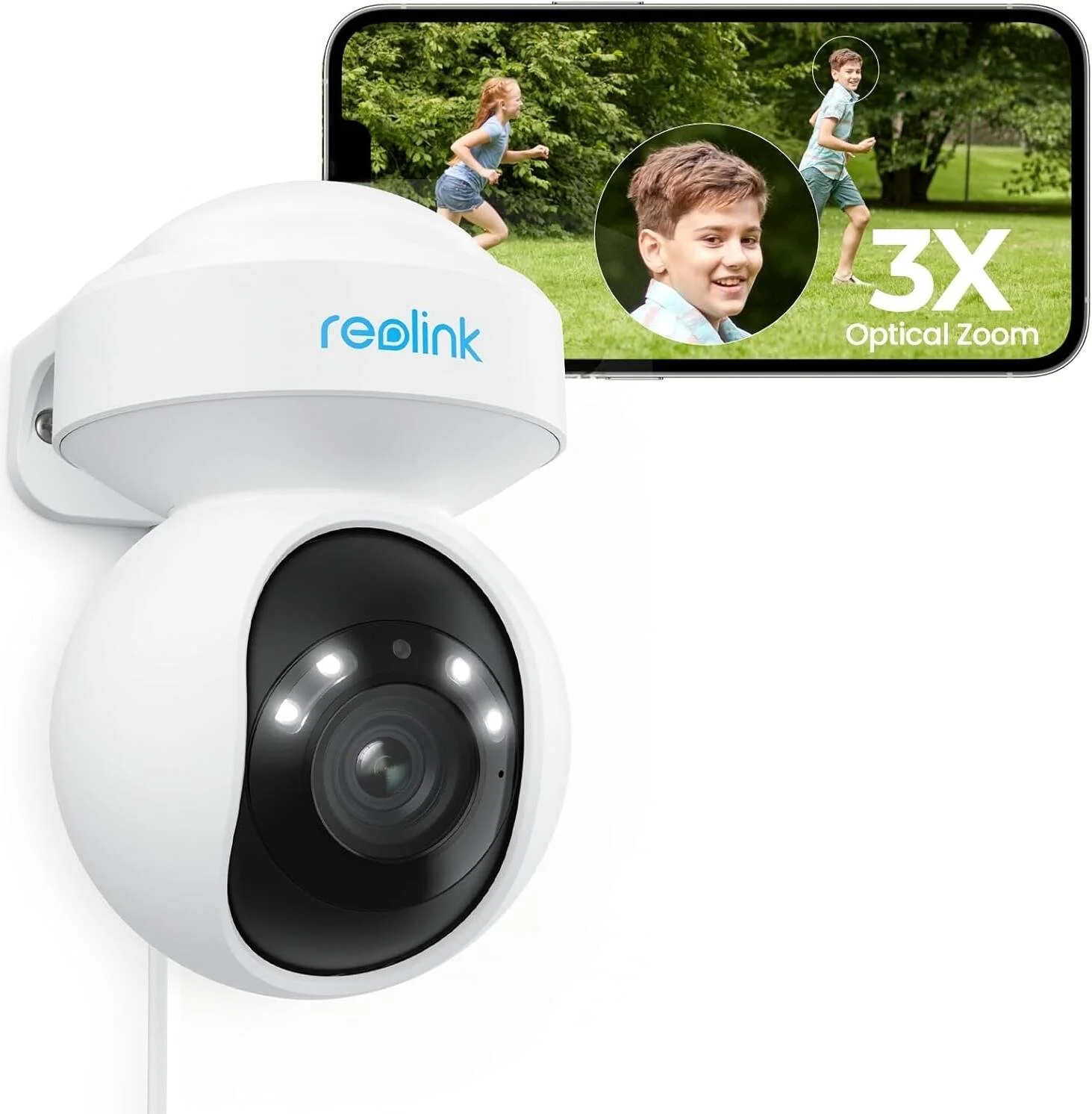 دوربین امنیتی وای فای 6 مدل REOLINK E1 Outdoor Pro، دوربین PTZ 4K بیرونی برای امنیت خانه، ردیابی حرکت، تشخیص هوشمند، زوم اپتیکال 3X، نورافکن حرکتی، ذخیره سازی محلی | WCE1PT4K01