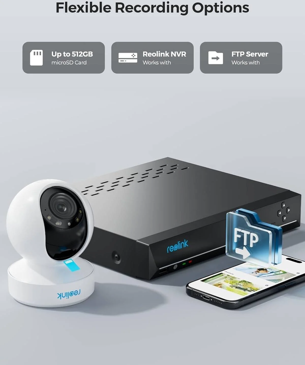 دوربین امنیتی وای فای 6 مدل REOLINK E1 Outdoor Pro، دوربین PTZ 4K بیرونی برای امنیت خانه، ردیابی حرکت، تشخیص هوشمند، زوم اپتیکال 3X، نورافکن حرکتی، ذخیره سازی محلی | WCE1PT4K01