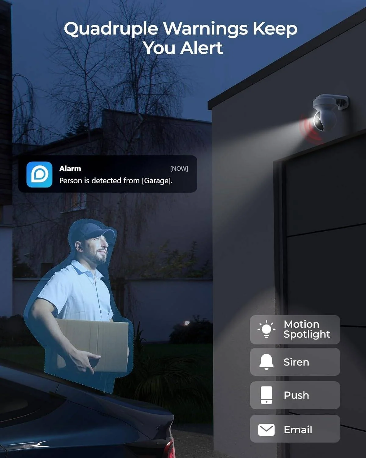 دوربین امنیتی وای فای 6 مدل REOLINK E1 Outdoor Pro، دوربین PTZ 4K بیرونی برای امنیت خانه، ردیابی حرکت، تشخیص هوشمند، زوم اپتیکال 3X، نورافکن حرکتی، ذخیره سازی محلی | WCE1PT4K01