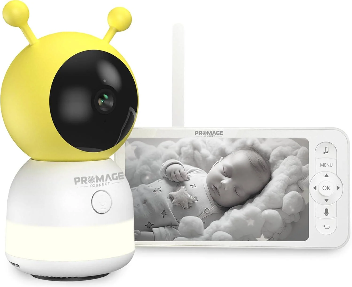 دوربین کنترل کودک همه کاره پرومِیج با PTZ، دید در شب، ردیابی حرکت، تشخیص گریه، صدای دو طرفه، ردیابی خواب، وای فای و فضای ذخیره سازی ابری | همه کاره BM