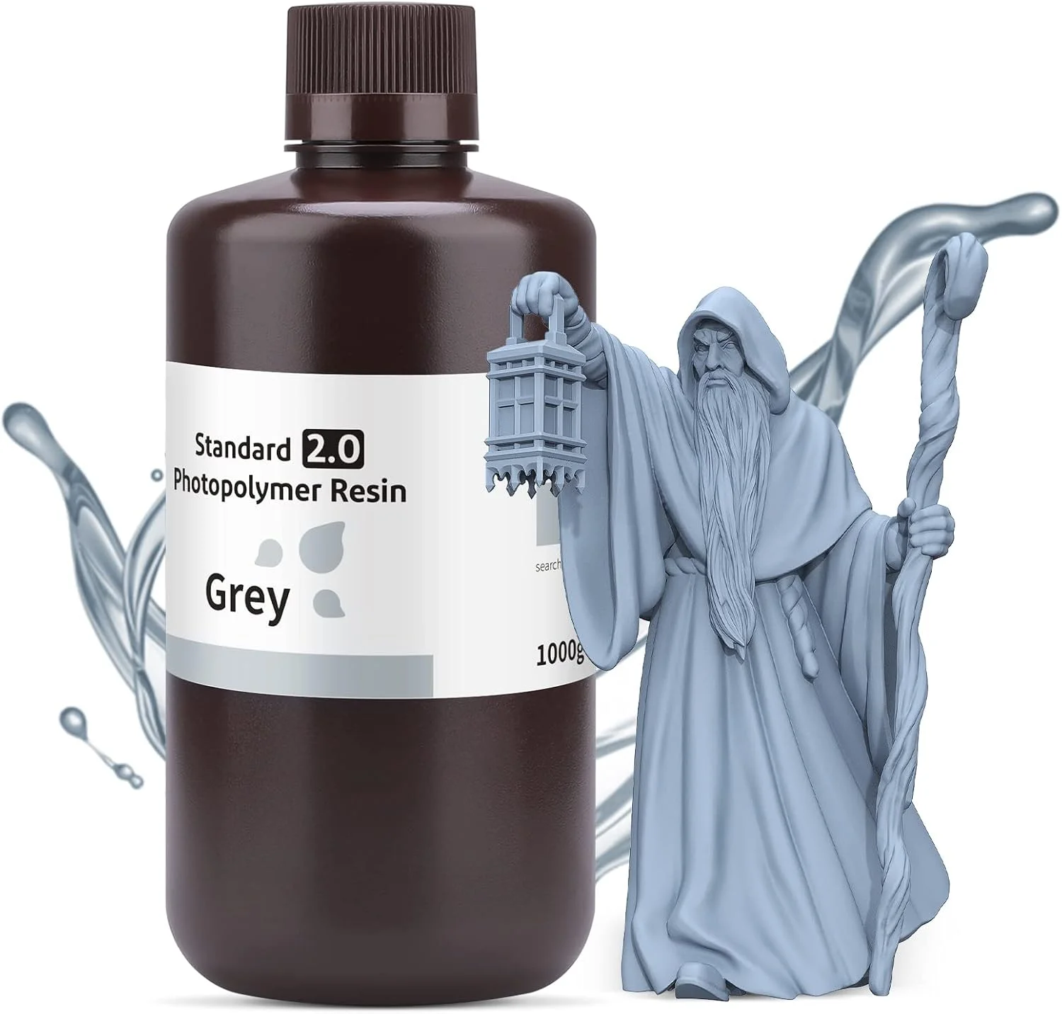 رزین استاندارد Deeplee ELEGOO 2.0 رزین فوتوپلیمر 405 نانومتری پرینتر سه بعدی برای چاپ سه بعدی DLP/LCD خاکستری 1000 گرمی