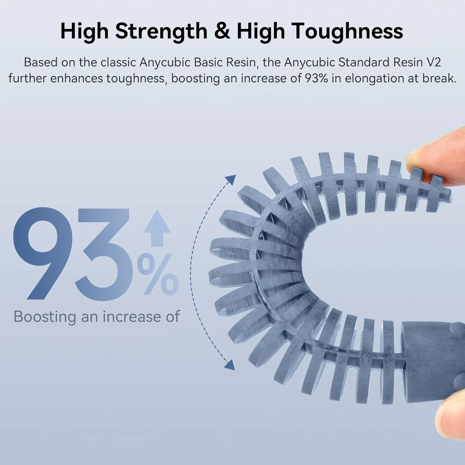 رزین پرینتر سه بعدی ANYCUBIC، رزین استاندارد 8K V2 ارتقا یافته، چقرمگی و استحکام بیشتر، بوی کمتر، رزین پرینت سه بعدی با دقت بالا برای همه پرینترهای سه بعدی رزینی LCD (خاکستری، 1 کیلوگرم)