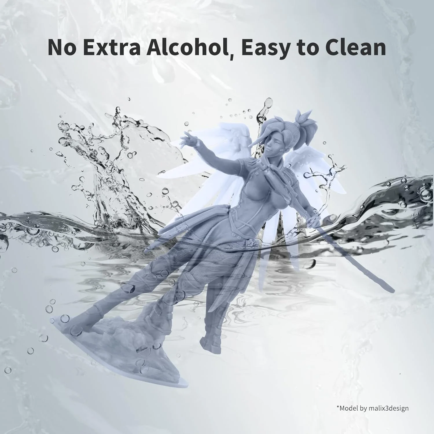 رزین قابل شستشو با آب ANYCUBIC، رزین پرینتر سه بعدی با ویسکوزیته کم و چاپ سریع، رزین UV کیورینگ با دقت بالا 405 نانومتر، رزین فوتوپلیمر برای چاپ سه بعدی LCD DLP با قابلیت 8K (خاکستری، 1 کیلوگرم)