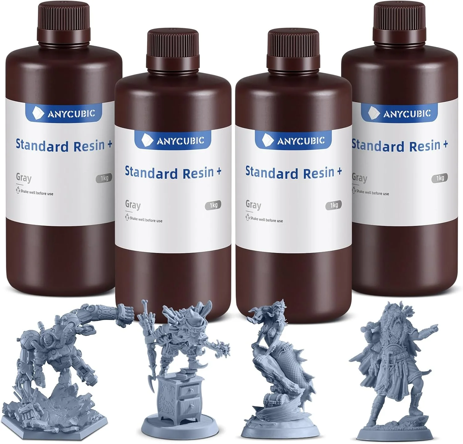 رزین استاندارد ارتقا یافته پرینتر سه بعدی ANYCUBIC، رزین پخت سریع فرابنفش 405 نانومتری SLA، فوتوپلیمر سریع با دقت بالا برای پرینت سه بعدی LCD/DLP/SLA با ظرفیت 8K (بسته های 4 عددی * 1 کیلوگرم)