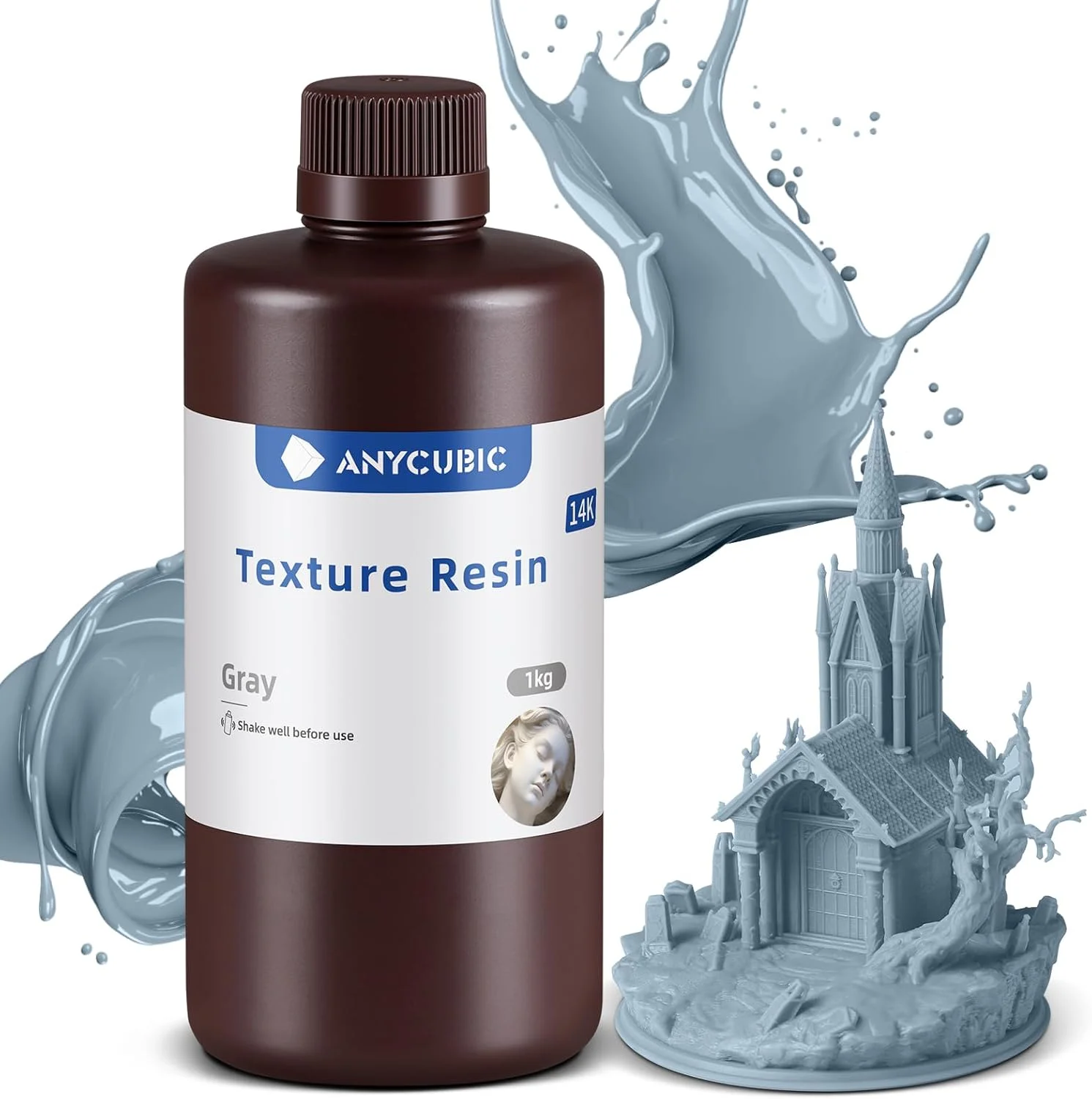 رزین پرینتر سه بعدی ANYCUBIC 14k، رزین با بافت دقیق و عالی، مدل با پرداخت مات، بوی کمتر، رزین پرینت سه بعدی با استحکام بالاتر برای همه پرینترهای سه بعدی