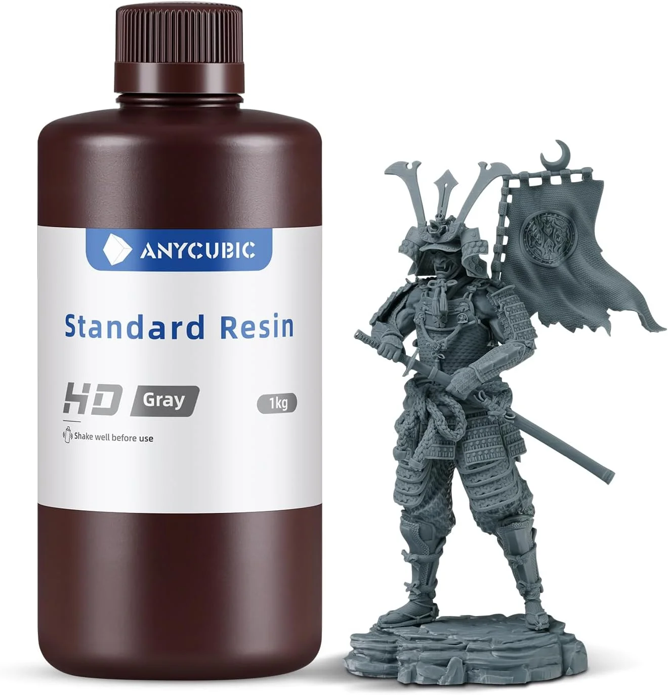 رزین پرینتر سه بعدی 8K ارتقا یافته ANYCUBIC، رزین پرینت سه بعدی با دقت بالا، پخت سریع و سیالیت عالی برای پرینت سه بعدی LCD 4K/6K/8K/12K (خاکستری HD، 1 کیلوگرم)