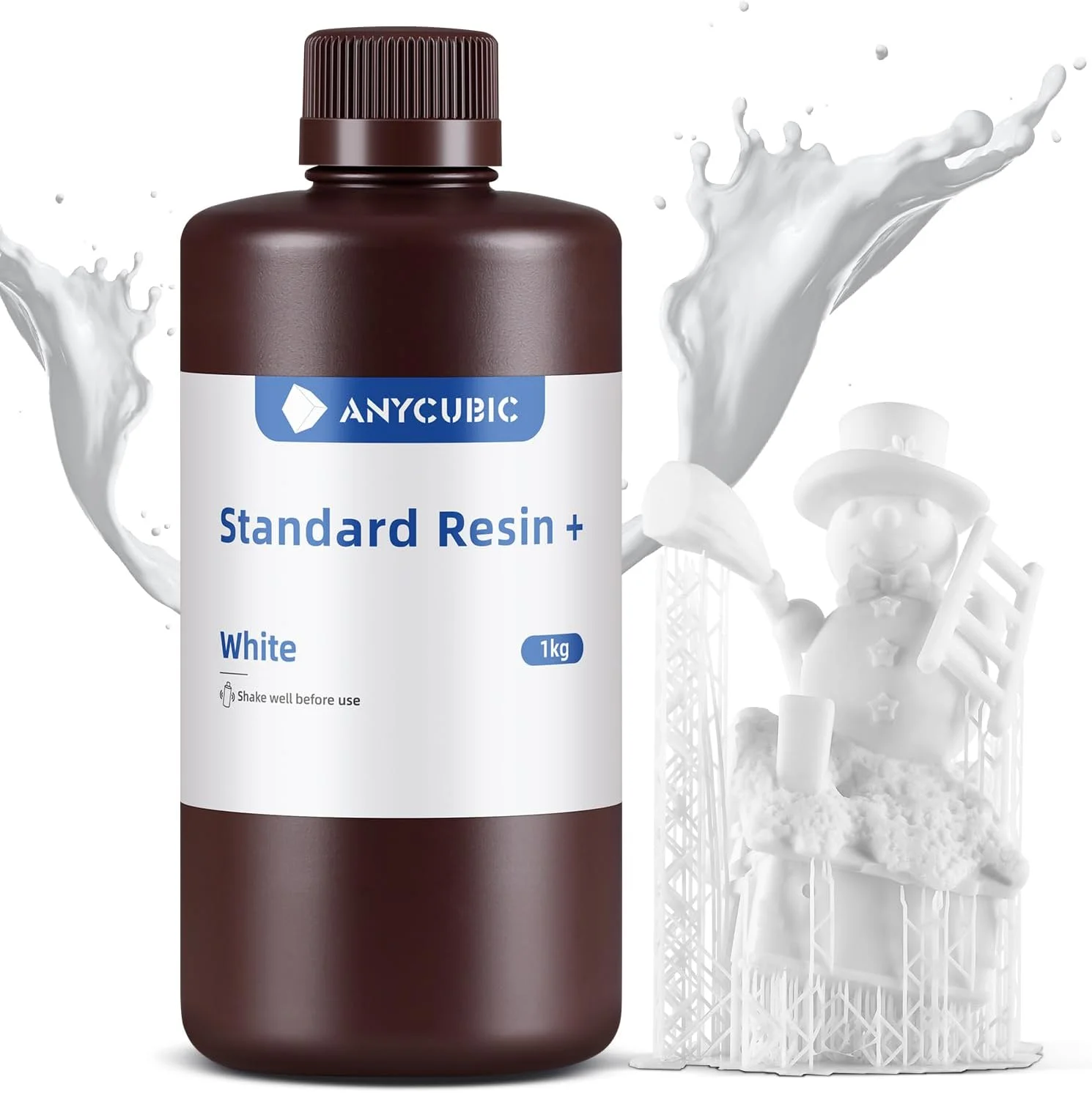 رزین استاندارد ارتقا یافته پرینتر سه بعدی ANYCUBIC، رزین فرابنفش فوتوپلیمر 405 نانومتری، رزین پخت سریع، فوتوپلیمر سریع و با دقت بالا برای پرینت سه بعدی LCD/DLP/SLA (سفید، 1 کیلوگرم)