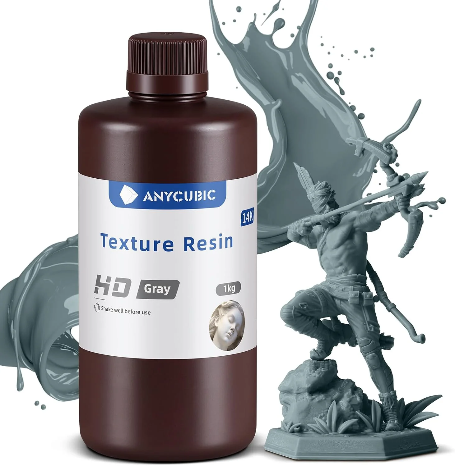 رزین پرینتر سه بعدی ANYCUBIC 14k، رزین با بافت دقیق و عالی، مدل با پرداخت مات، بوی کمتر، رزین چاپ سه بعدی با استحکام ارتقا یافته برای همه پرینت ها