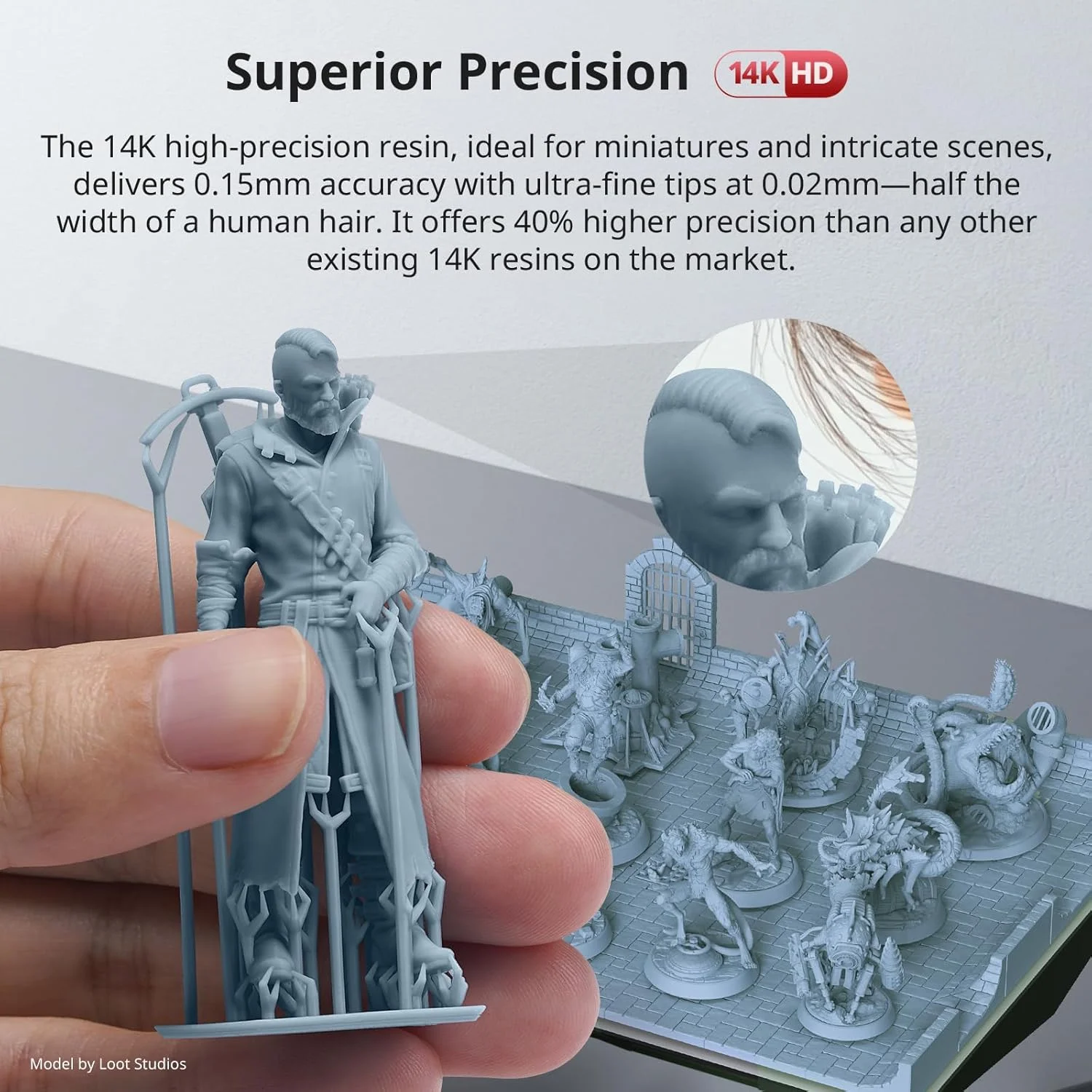 رزین پرینتر سه بعدی ANYCUBIC 14k، رزین با بافت دقیق و عالی، مدل با پرداخت مات، بوی کمتر، رزین پرینت سه بعدی با استحکام بالاتر برای همه پرینترهای سه بعدی