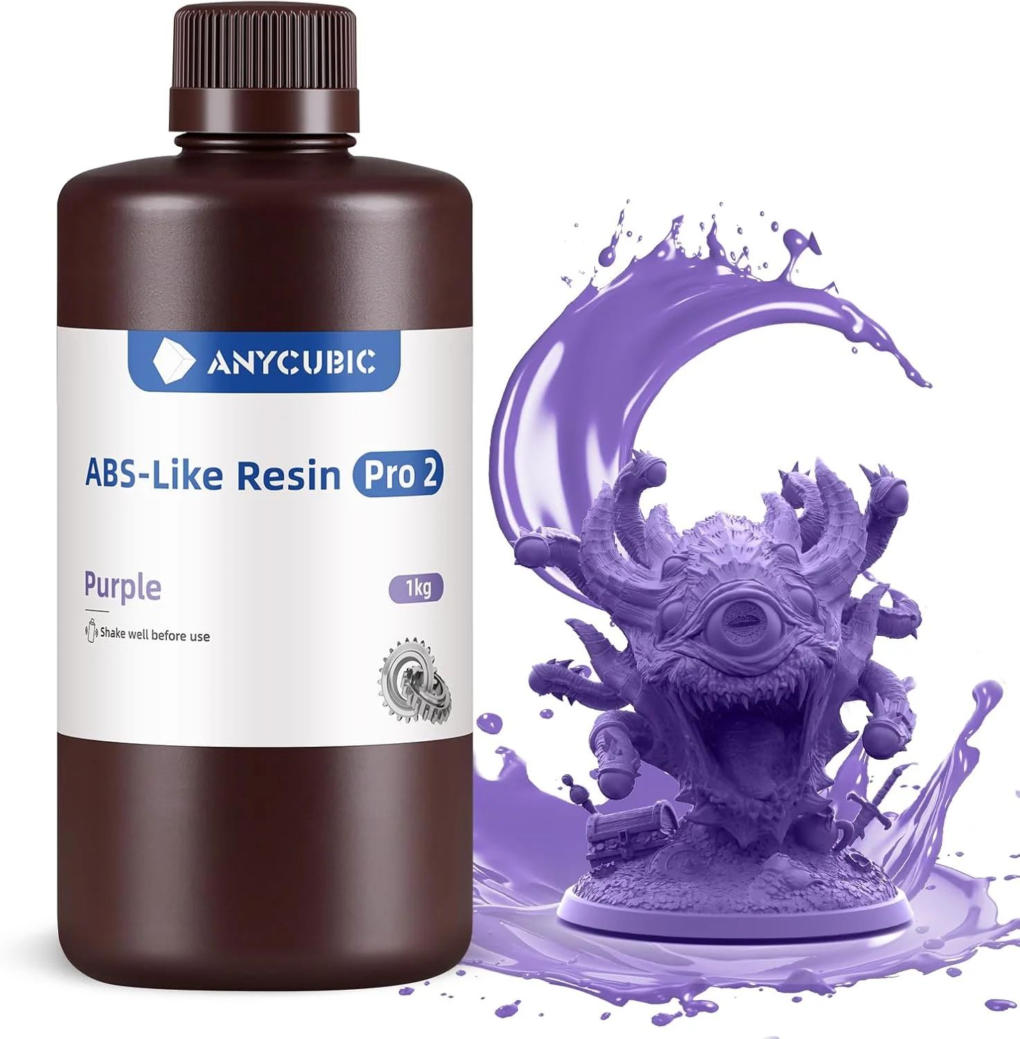 رزین ANYCUBIC ABS Pro 2، رزین ارتقا یافته پرینتر سه بعدی 8K با استحکام و چقرمگی بیشتر، دقت بالا، بوی کم، سازگاری گسترده برای همه پرینترها