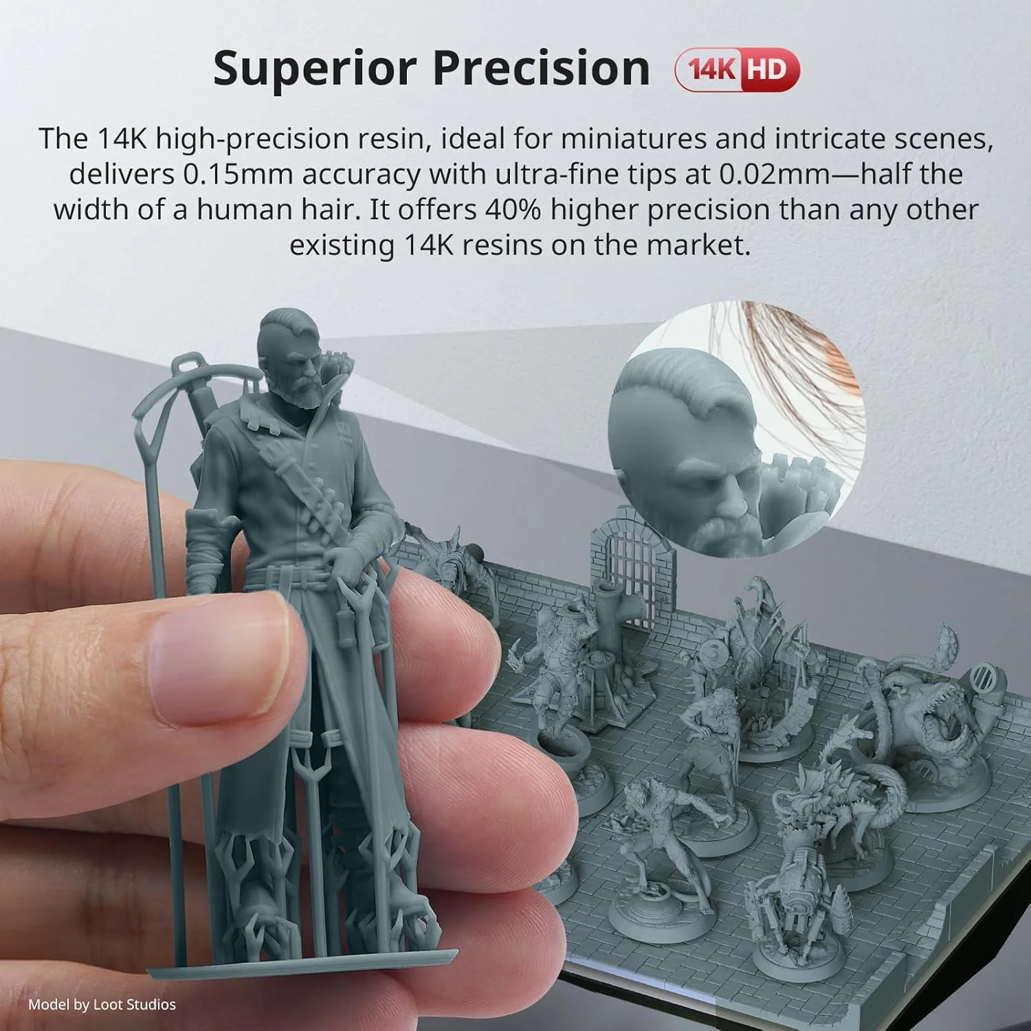 رزین پرینتر سه بعدی ANYCUBIC 14k، رزین با بافت دقیق و عالی، مدل با پرداخت مات، بوی کمتر، رزین چاپ سه بعدی با استحکام ارتقا یافته برای همه پرینت ها