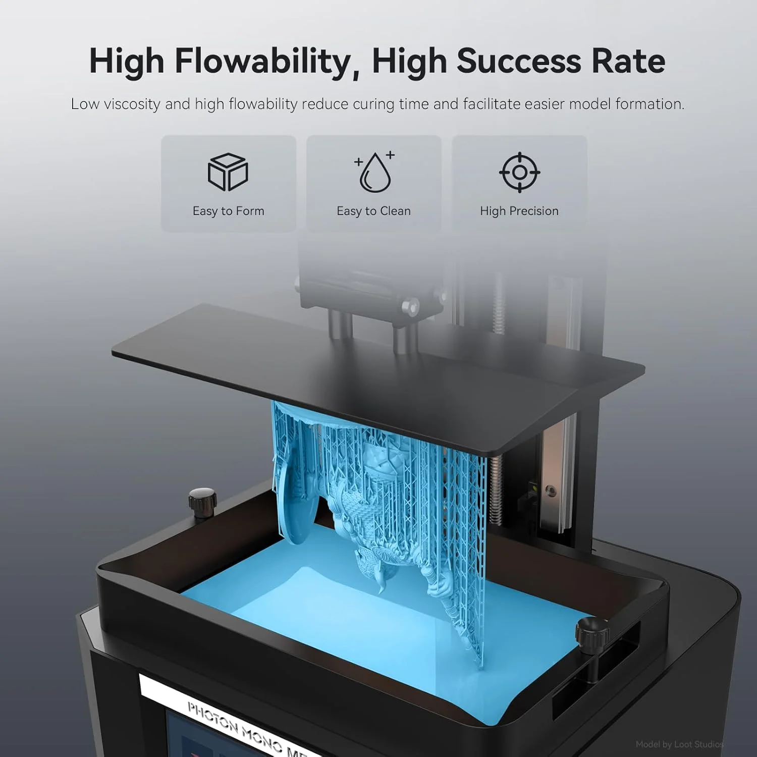 رزین ANYCUBIC ABS PRO 2، رزین پرینتر سه بعدی 8K ارتقا یافته با استحکام و چقرمگی بیشتر، دقت بالا، بوی کم، سازگاری گسترده برای همه پرینترهای سه بعدی