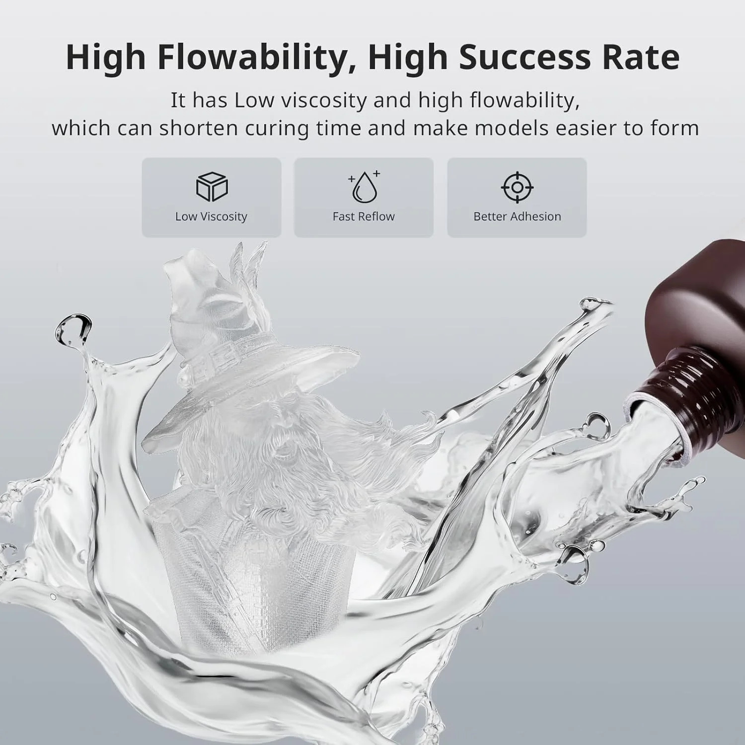 رزین پرینتر سه بعدی ANYCUBIC ABS pro 2، قوی تر و محکم تر، دقت بالا و ماندگاری طولانی، بوی کم، سازگاری گسترده برای همه پرینترهای سه بعدی رزینی LCD