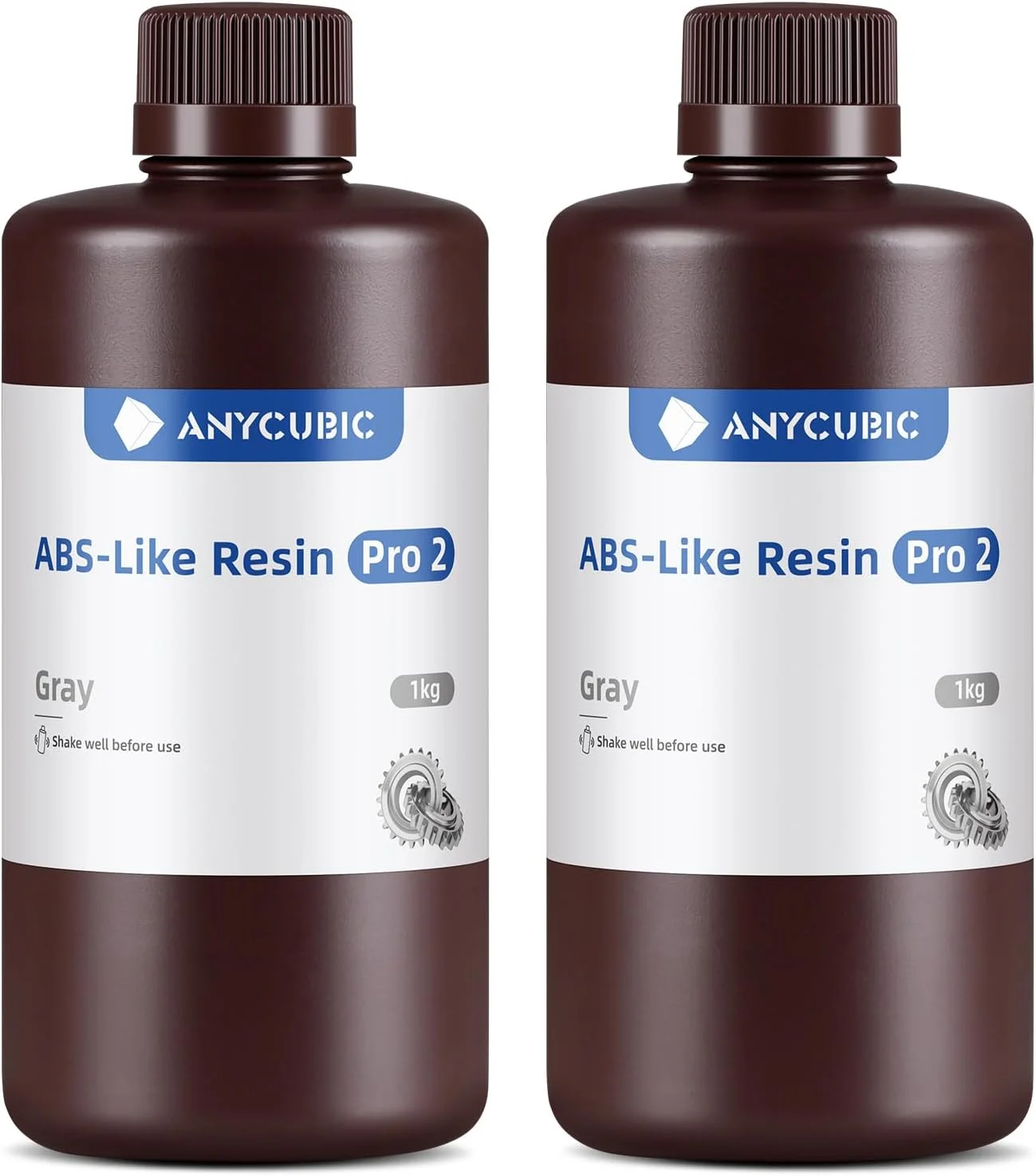 رزین پرینتر سه بعدی ANYCUBIC ABS PRO 2، قوی تر و سخت تر، دقت بالا و ماندگاری طولانی، بوی کم، سازگاری گسترده برای همه پرینترهای سه بعدی رزینی LCD (خاکستری +