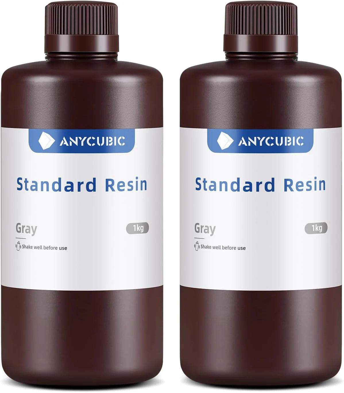 رزین پرینتر سه بعدی ANYCUBIC، رزین فوتوپلیمر UV با دقت بالا و پخت سریع 405 نانومتر برای چاپ سه بعدی LCD، خاکستری + خاکستری، 2 کیلوگرم