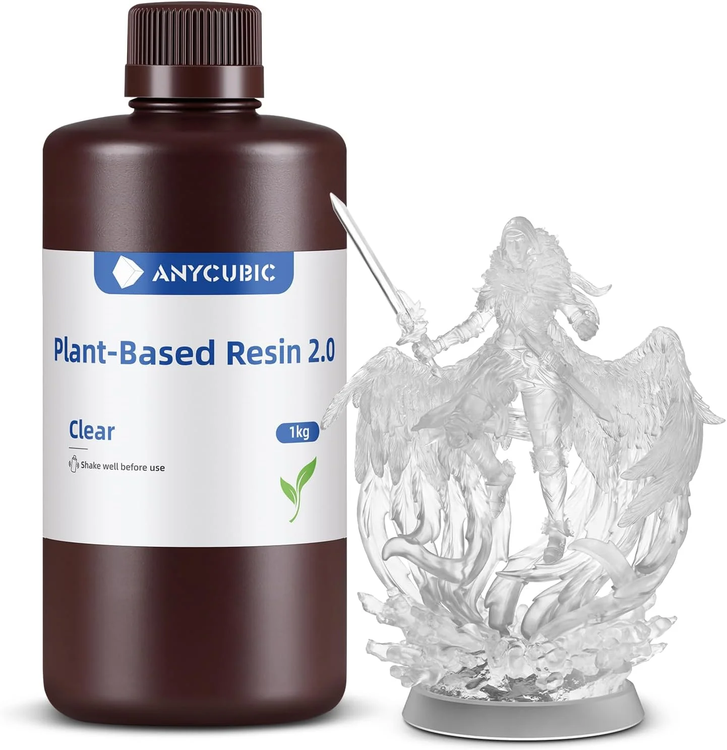 رزین پرینتر سه بعدی ANYCUBIC با بوی کم و ایمن، رزین سریع پایه گیاهی UV 405 نانومتری با دقت بالا و پخت سریع برای پرینت سه بعدی LCD - 1000 گرم شفاف