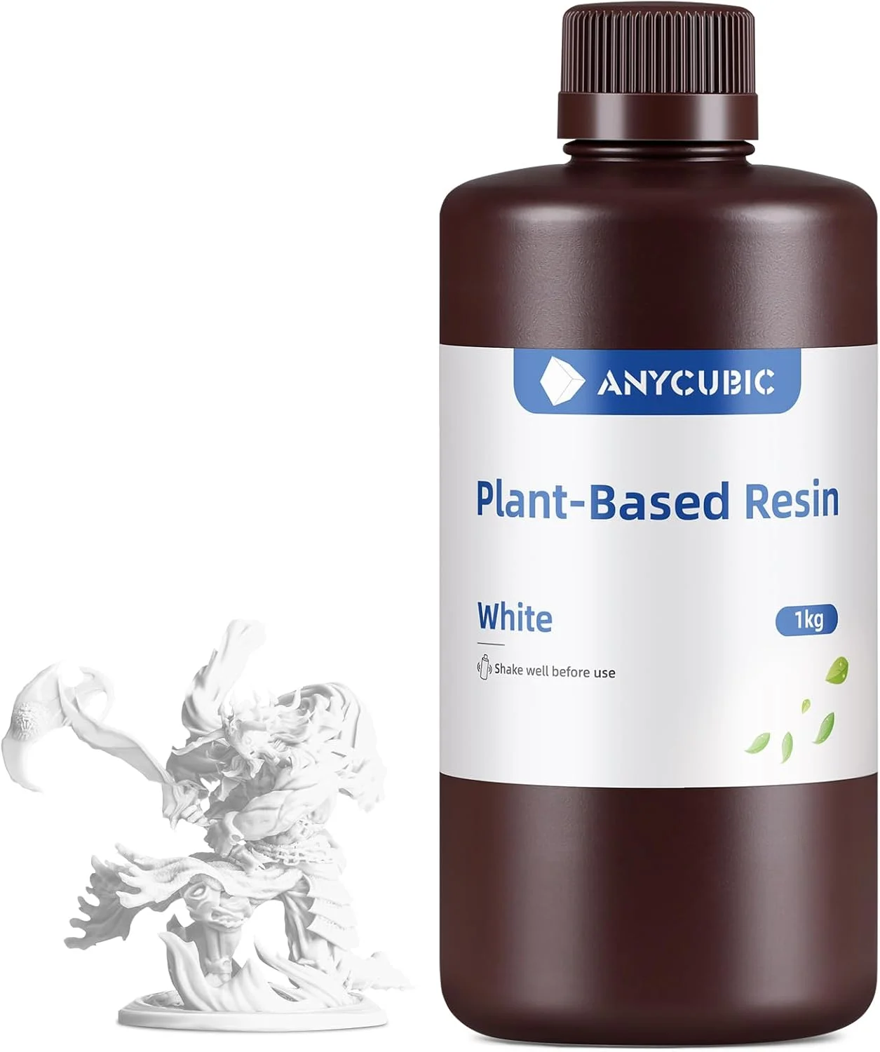 رزین پرینتر سه بعدی ANYCUBIC با بوی کم و ایمن، رزین سریع پخت گیاهی UV 405 نانومتری با دقت بالا و پخت سریع برای پرینت سه بعدی LCD (سفید، 1000 گرم)