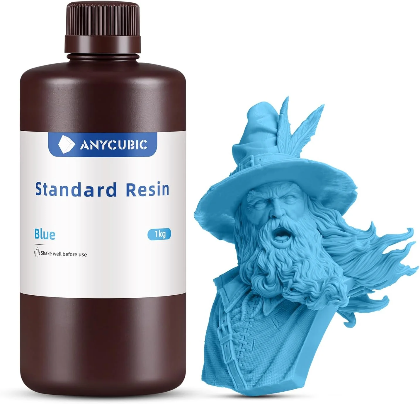 رزین پرینتر سه بعدی ANYCUBIC، رزین کیورینگ UV با طول موج 405 نانومتر، دقت بالا، کیورینگ سریع و سیالیت عالی برای پرینت سه بعدی LCD (آبی، 1 کیلوگرم)