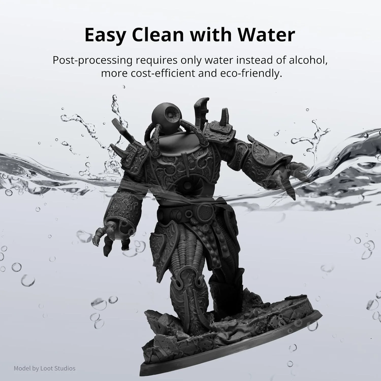 رزین پرینتر سه بعدی قابل شستشو با آب ANYCUBIC، رزین UV کیورینگ با دقت بالا 405 نانومتر، رزین فوتوپلیمری استاندارد با انقباض کم برای چاپ سه بعدی LCD DLP با قابلیت 8K (مشکی خالص + مشکی، 2000 گرم)