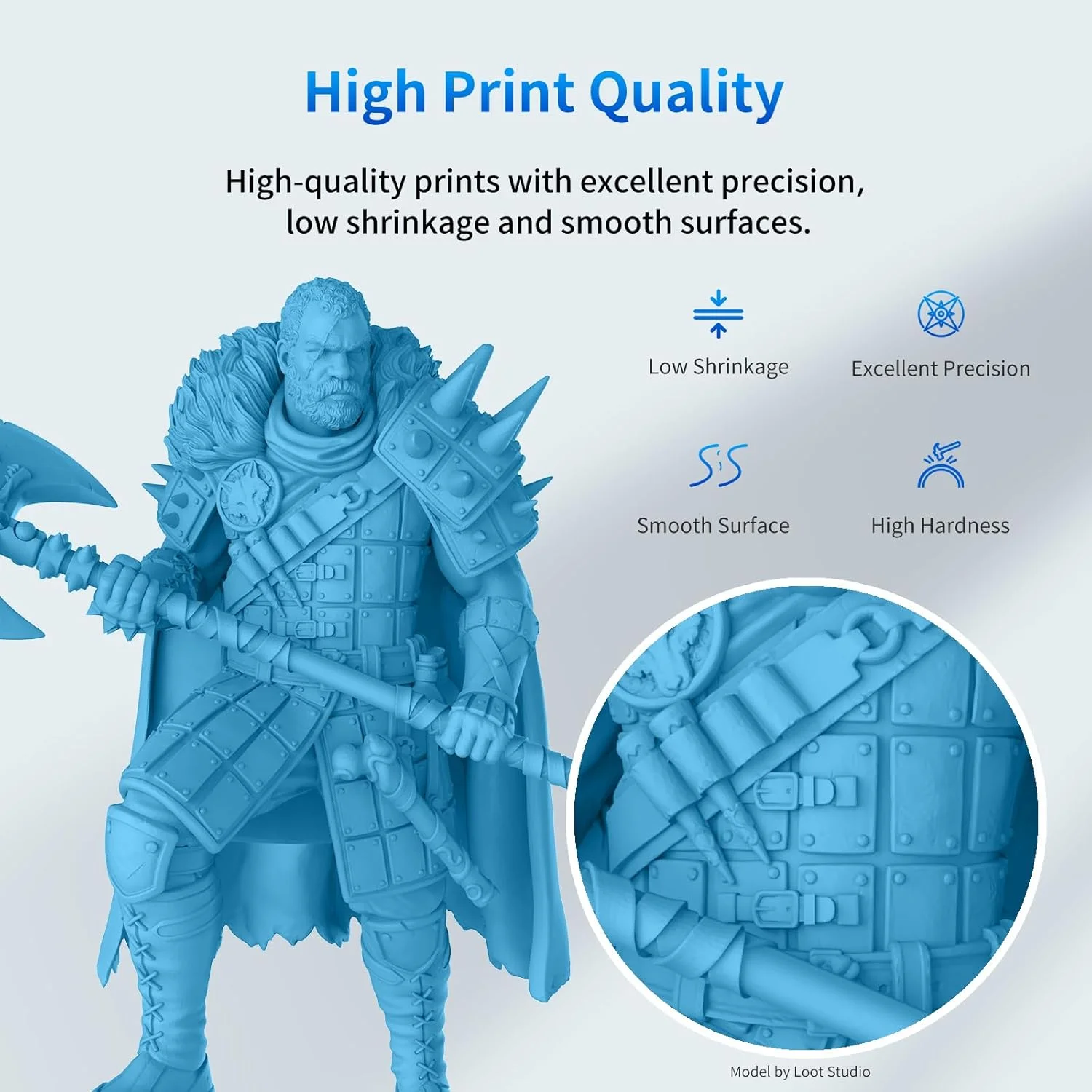 رزین پرینتر سه بعدی ANYCUBIC، رزین کیورینگ UV با طول موج 405 نانومتر، دقت بالا، کیورینگ سریع و سیالیت عالی برای پرینت سه بعدی LCD (آبی، 1 کیلوگرم)