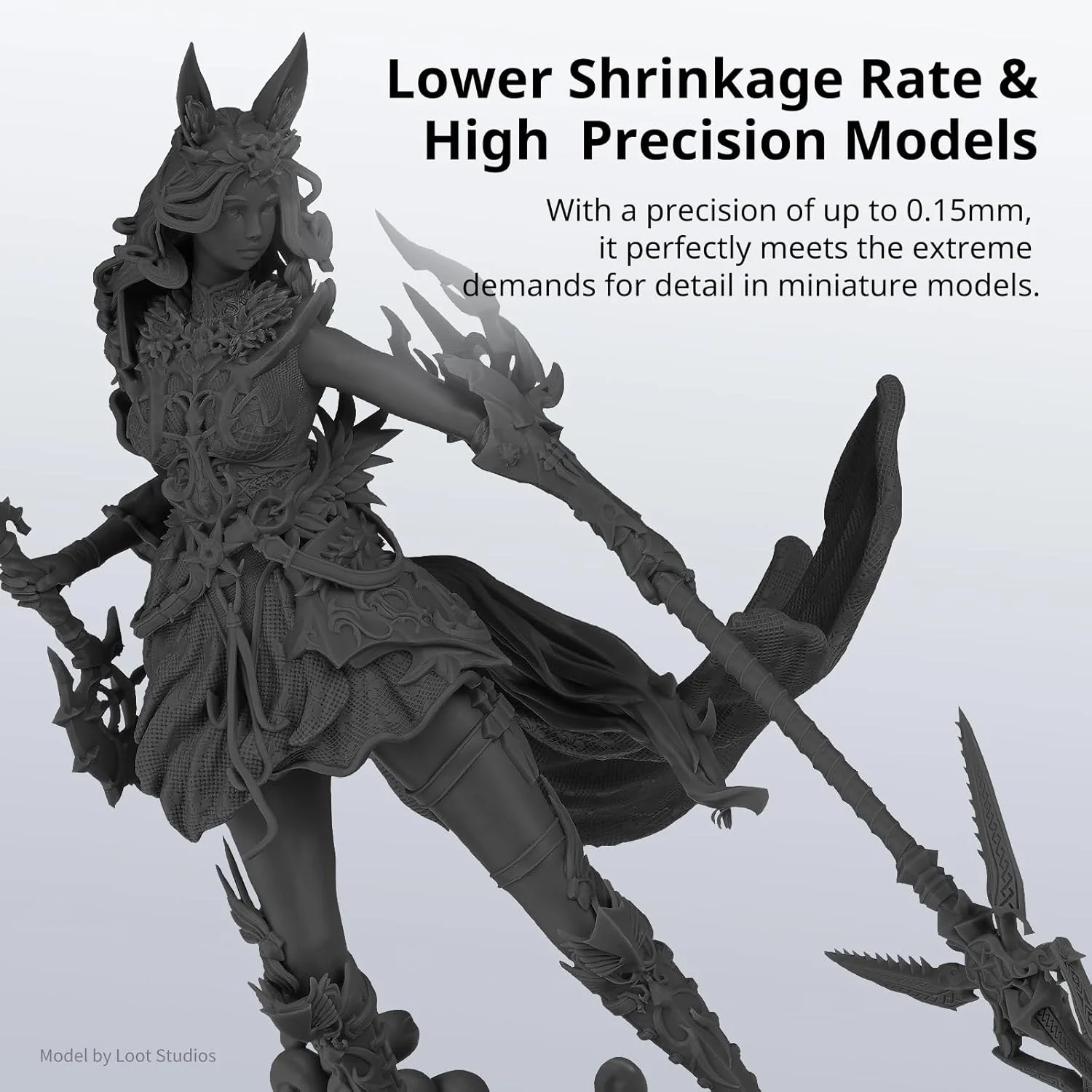 رزین پرینتر سه بعدی قابل شستشو با آب ANYCUBIC، رزین UV کیورینگ با دقت بالا 405 نانومتر، رزین فوتوپلیمری استاندارد با انقباض کم برای چاپ سه بعدی LCD DLP با قابلیت 8K (مشکی خالص + مشکی، 2000 گرم)