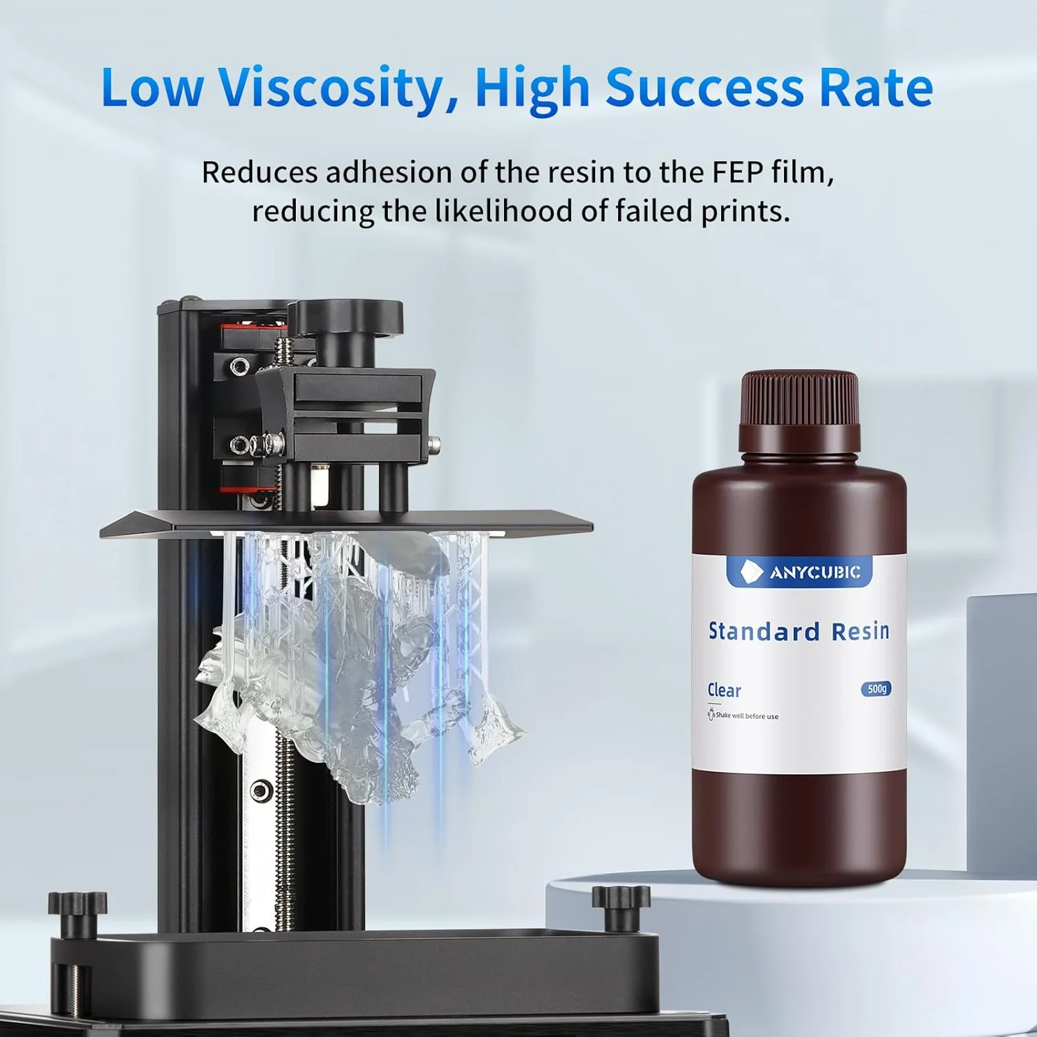 رزین سریع ANYCUBIC LCD UV 405nm برای پرینتر سه بعدی - 500 میلی لیتر / 500 گرم - بطری شفاف تصادفی 500 میلی لیتر POT054