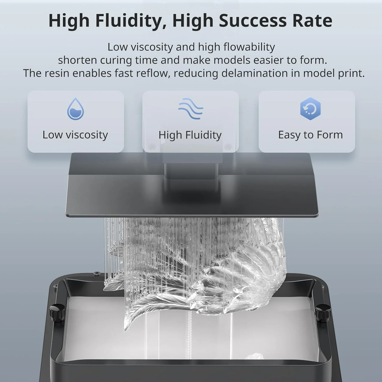 رزین پرینتر سه بعدی ANYCUBIC، رزین ABS Pro 2 مشابه با استحکام و چقرمگی بیشتر، عملکرد بسیار برتر از رزین ABS، بوی کم، سازگاری گسترده