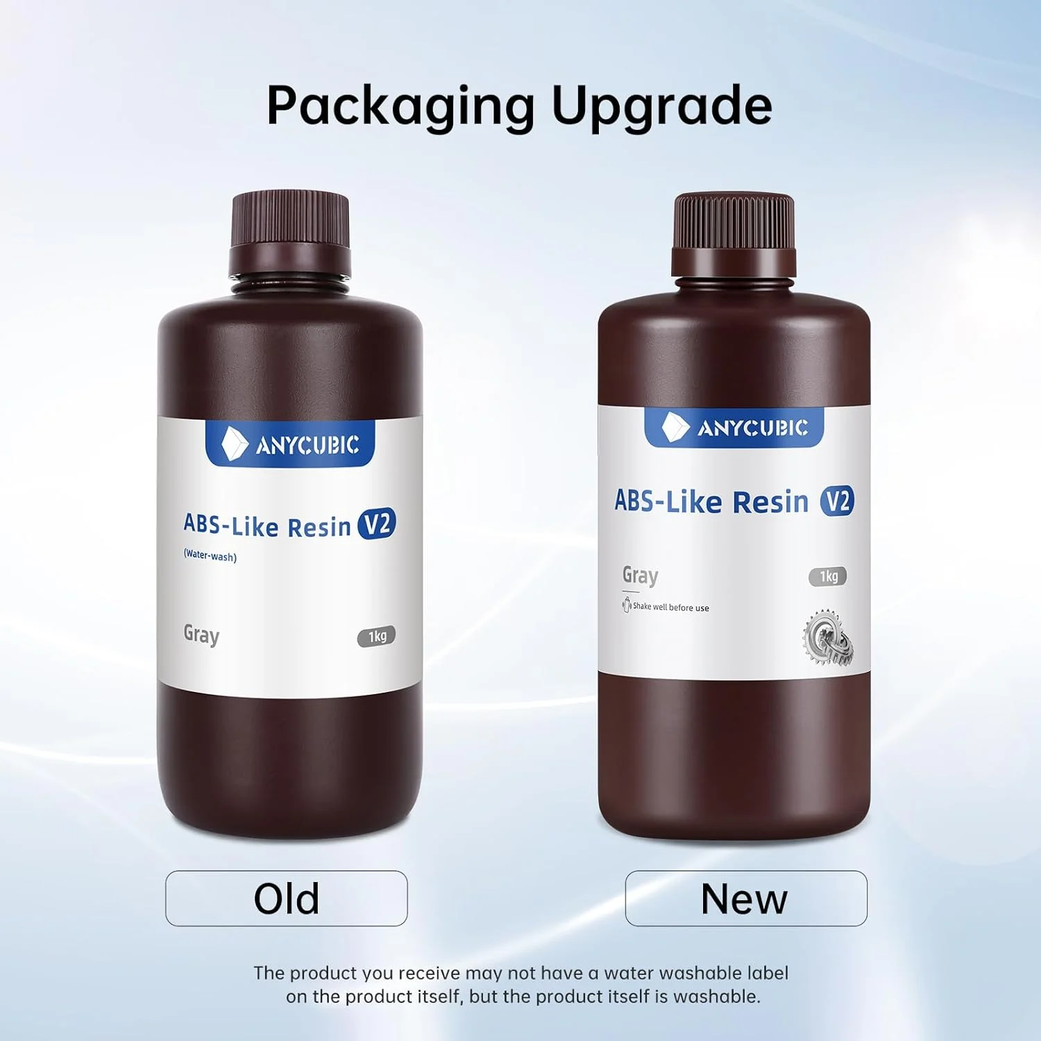 رزین پرینتر سه بعدی ABS Type قابل شستشو با آب انی کیوبیک، استحکام و دوام بالا، دقت بالا و پردازش آسان، بوی کم، سازگاری گسترده برای همه پرینترهای سه بعدی