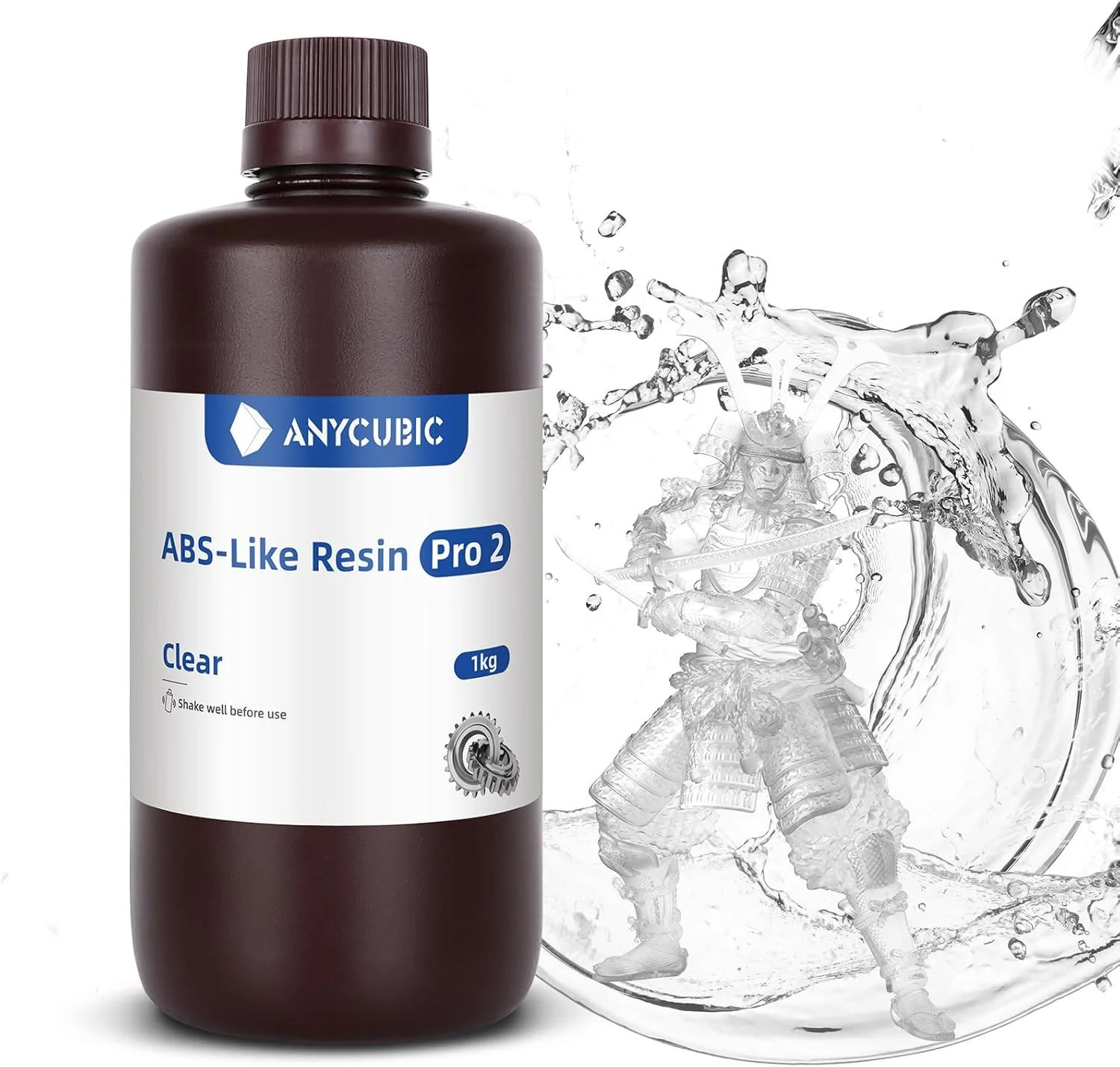 رزین Pro 2 شبیه ABS انی کیوبیک، رزین پرینتر سه بعدی ارتقا یافته 8K با استحکام و چقرمگی بیشتر، دقت بالا، بوی کم، سازگاری گسترده برای همه پرینترهای سه بعدی رزینی LCD (شفاف، 1 کیلوگرم)