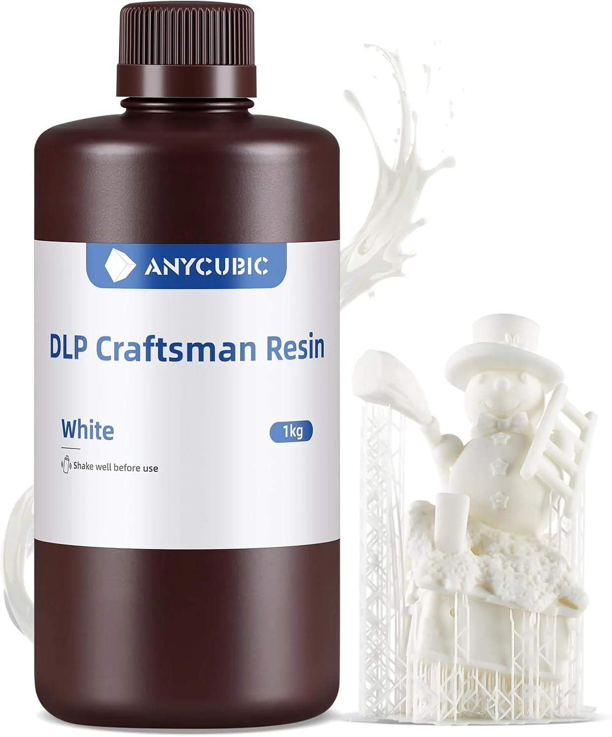 رزین پرینتر سه بعدی ANYCUBIC، رزین کیورینگ UV با طول موج 365-405 نانومتر DLP برای فوتون اولترا، رزین با دقت بالا و کیورینگ سریع برای پرینت سه بعدی DLP LCD SLA، قابلیت 8K (سفید، 1000 گرم)