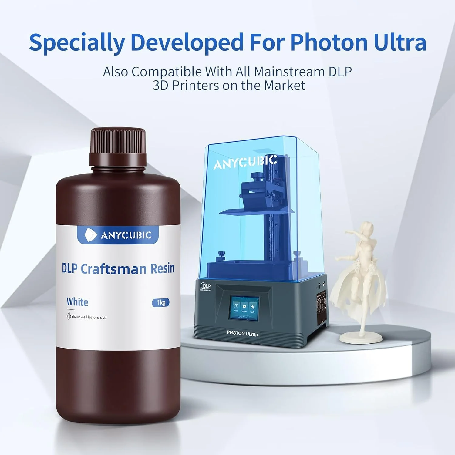 رزین پرینتر سه بعدی ANYCUBIC، رزین کیورینگ UV با طول موج 365-405 نانومتر DLP برای فوتون اولترا، رزین با دقت بالا و کیورینگ سریع برای پرینت سه بعدی DLP LCD SLA، قابلیت 8K (سفید، 1000 گرم) رزین پرینتر سه بعدی ANYCUBIC، رزین کیورینگ UV با طول موج 365-405 نانومتر DLP برای فوتون اولترا، رزین با دقت بالا و کیورینگ سریع برای پرینت سه بعدی DLP LCD SLA، قابلیت 8K (سفید، 1000 گرم)