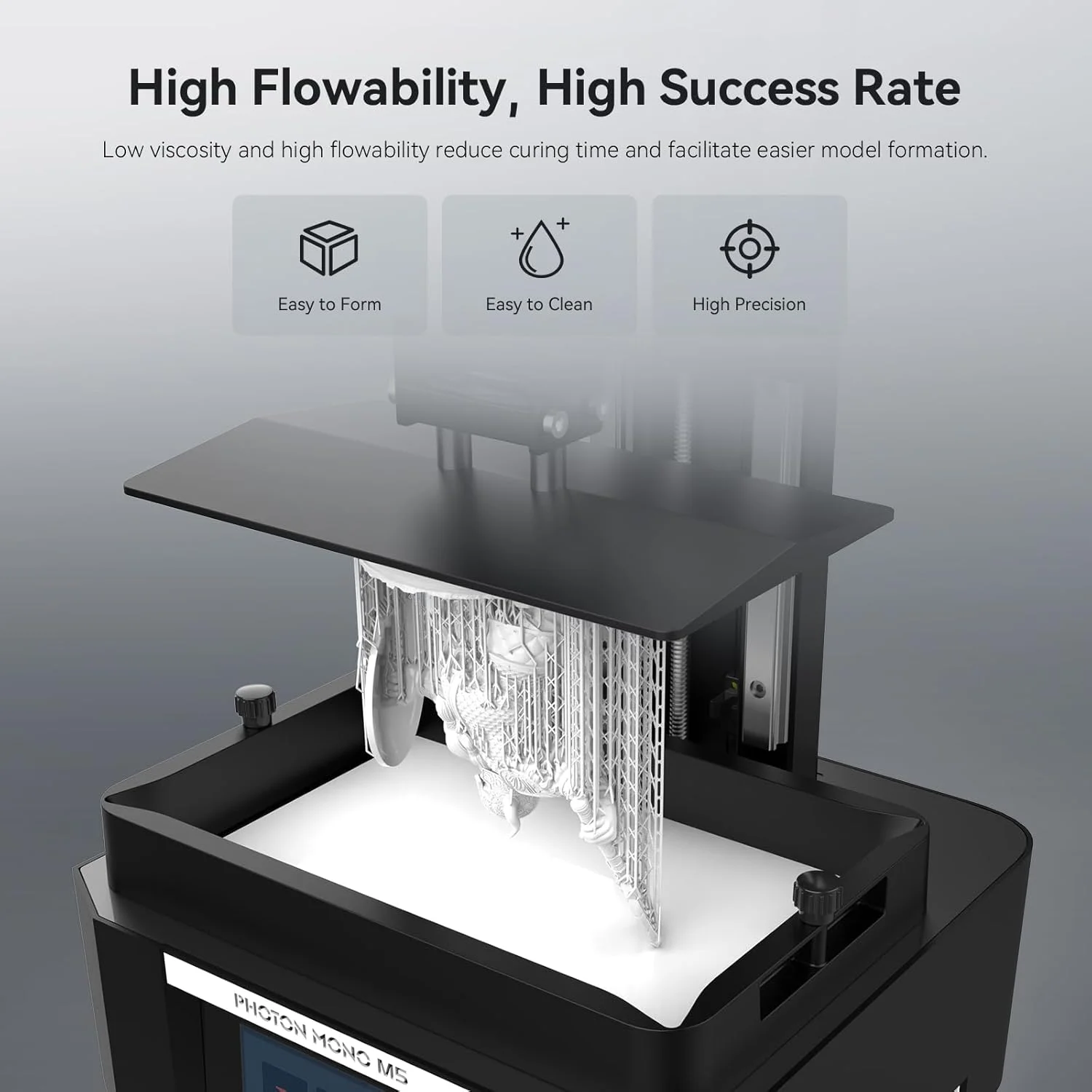 رزین پرو 2 شبیه ABS انی‌کیوبیک، رزین پرینتر سه بعدی با استحکام بالاتر، دقت بالا و کمترین انقباض، سازگاری گسترده برای همه پرینترهای سه بعدی رزینی
