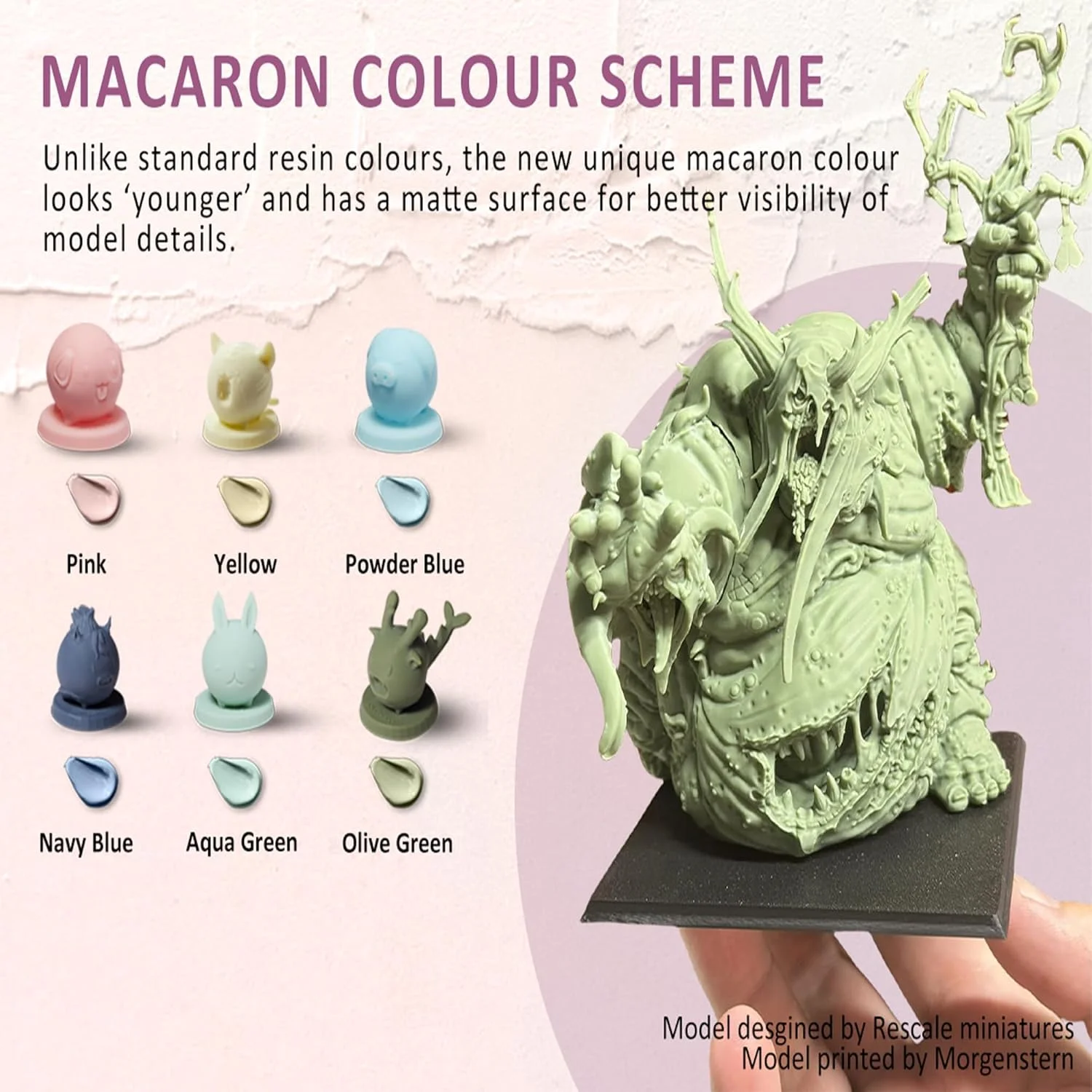 رزین ماکارون آنتینسکی برای پخت UV، رزین فوتوپلیمر 405 نانومتری LCD DLP، رزین پرینت سه بعدی، دقت بالا، انقباض کم، سیالیت عالی، چاپ سریع، بوی کم، سختی بالا، 1 کیلوگرم، آبی پودری