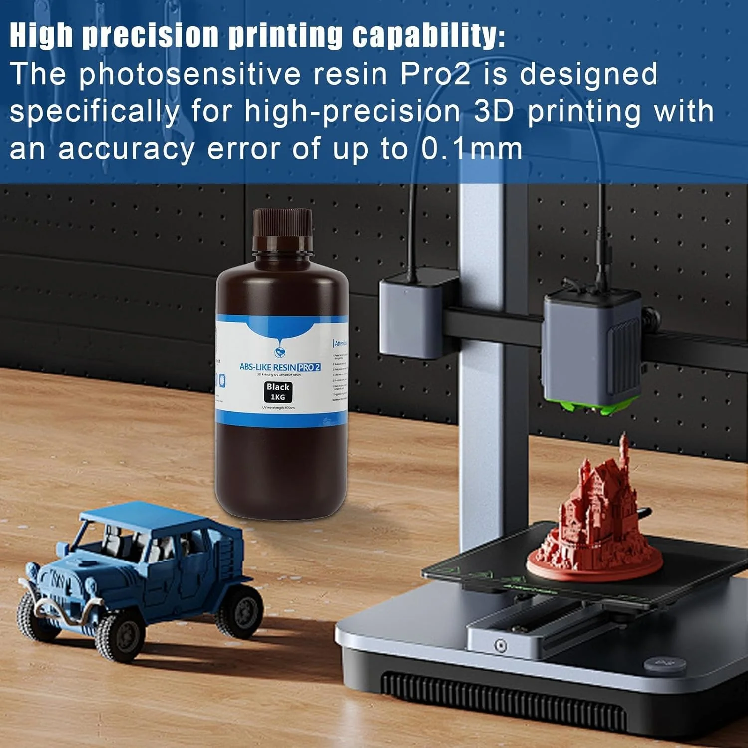رزین فوتو حساس سخت و قابل حمل 1000 گرمی - رزین فوتوپلیمر UV-Curing، رزین پرینتر با بوی کم، مایع پرینت سه بعدی برای شخصیت های بازی تخته ای