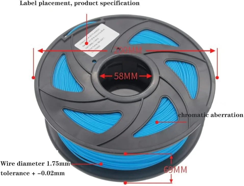 فیلامنت پرینتر سه بعدی PLA یک کیلوگرمی، قطر 1.75 میلی متر، دقت ابعادی +/- 0.03 میلی متر، مواد چاپ سه بعدی برای پرینترهای سه بعدی (رنگ: نارنجی)