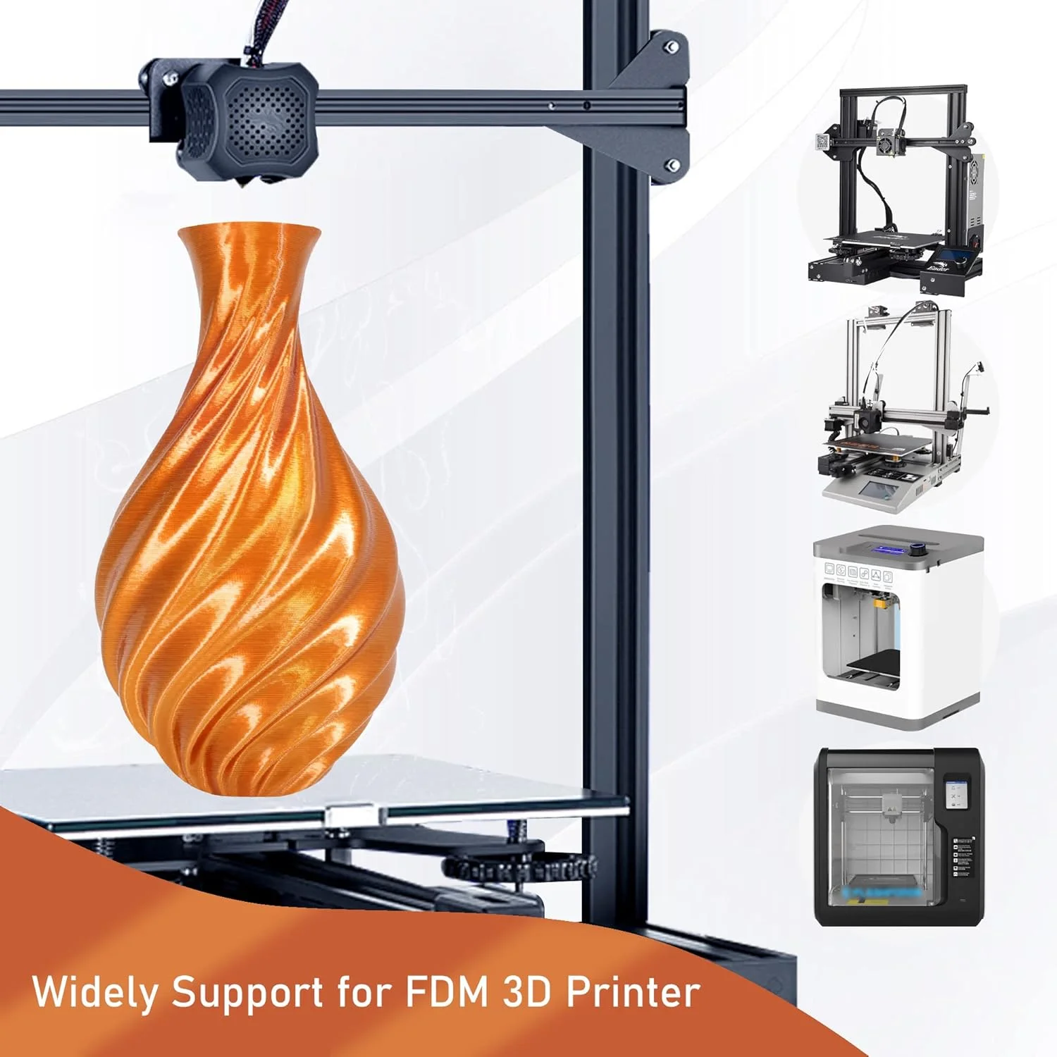 فیلامنت پرینتر سه بعدی PLA مسی قرمز متالیک براق ابریشمی 1.75 میلی متری، پشتیبانی گسترده برای اکثر پرینترهای سه بعدی، 1 کیلوگرم (2.2 پوند) متریال پرینت سه بعدی PLA ابریشمی 1.75 میلی متری