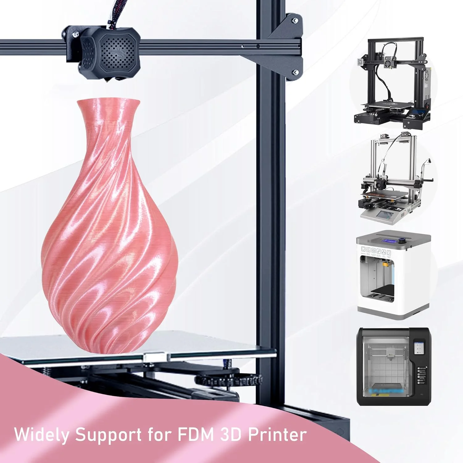 فیلامنت PLA ابریشمی متالیک رز گلد صورتی براق MIKA3D، 1 کیلوگرم، مواد چاپ سه بعدی با قطر 1.75 میلی متر با دقت بالا، فیلامنت PLA ابریشمی مرتب پیچیده شده، پشتیبانی گسترده برای پرینترهای سه بعدی FDM