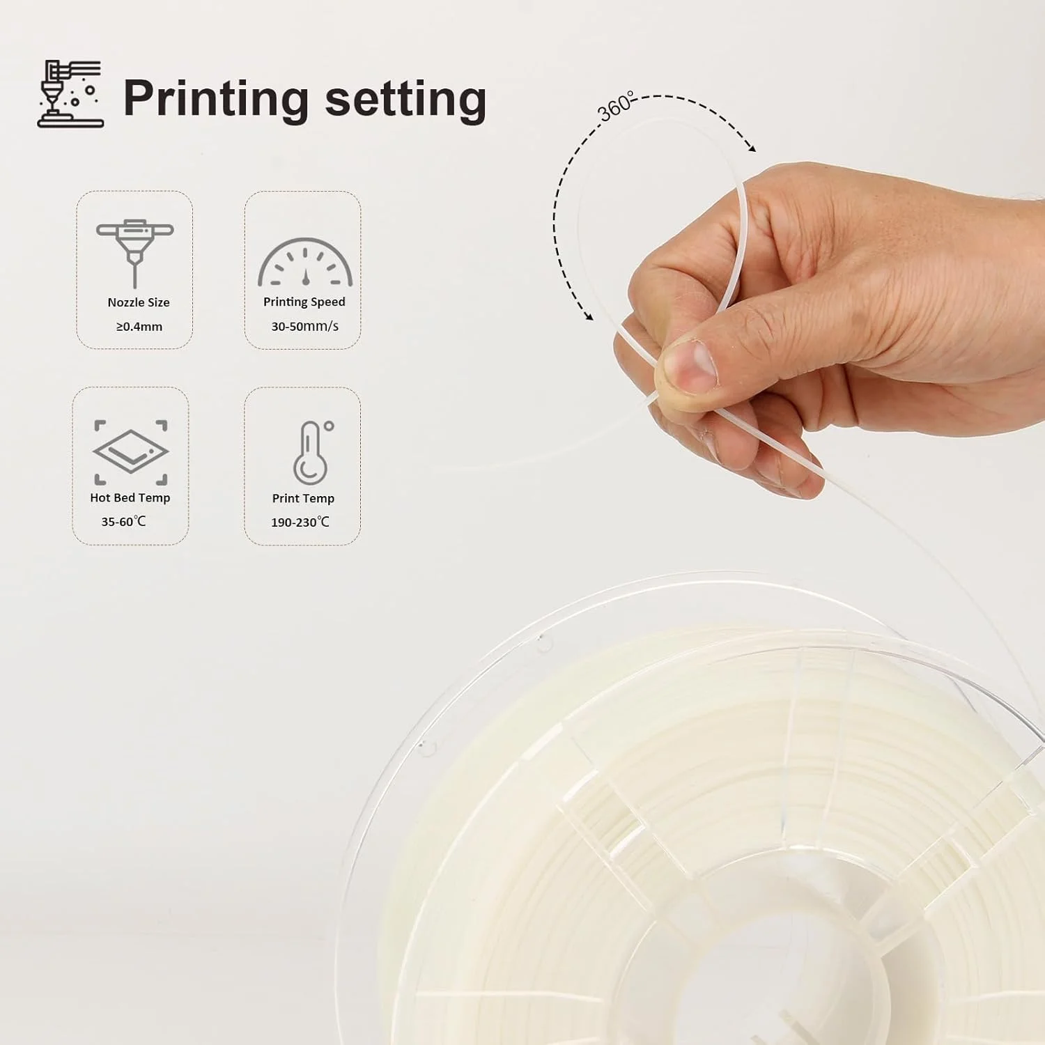 فیلامنت پرینتر سه بعدی PLA، فیلامنت PLA رنگین کمانی شب تاب 1.75 میلی متر، دقت ابعادی پیچیده شده تمیز +/- 0.03 میلی متر، چند رنگ شب تاب 1 کیلوگرم/اسپول