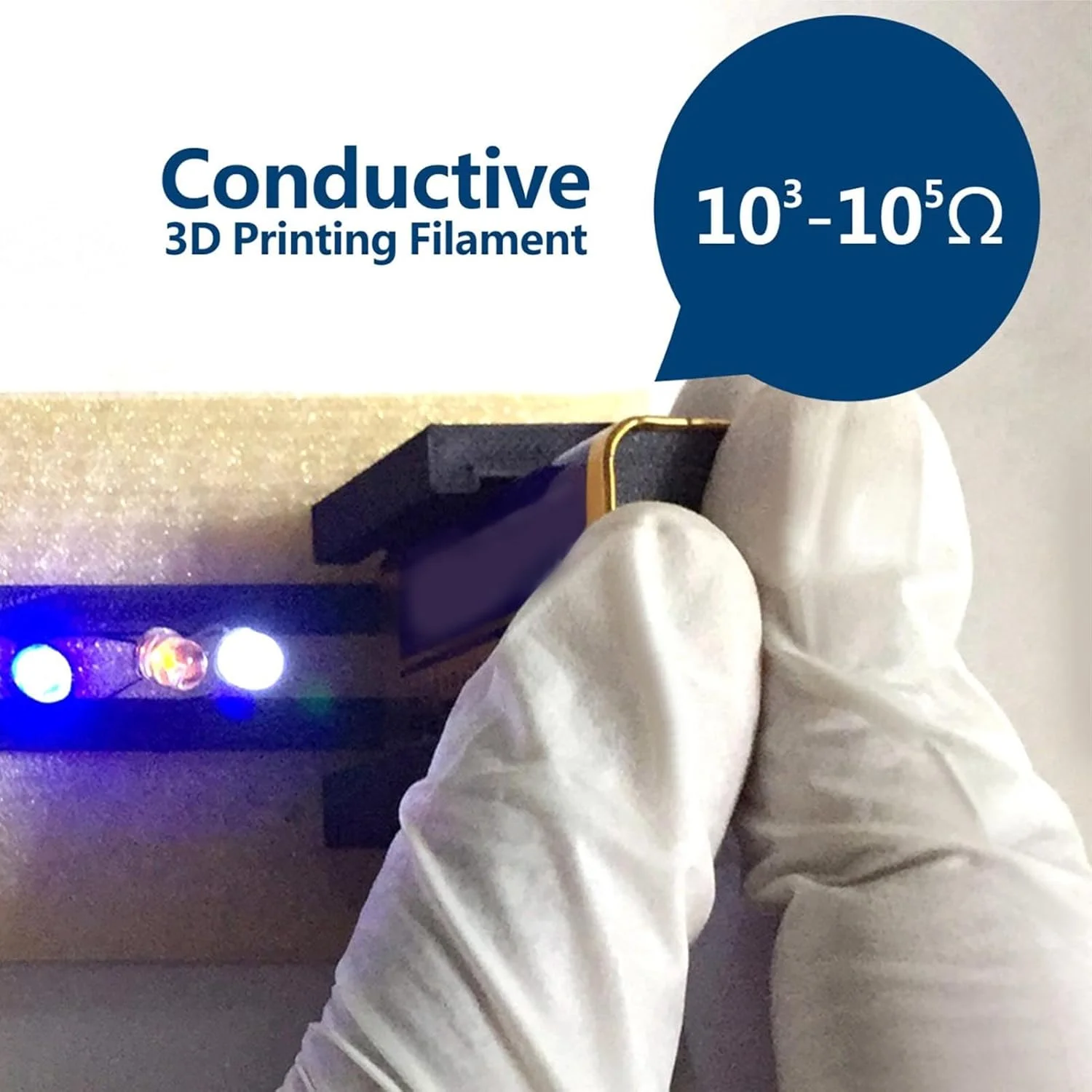 فیلامنت پرینتر سه بعدی PLA، فیلامنت رسانا جایگزین PLA 1.75 میلی‌متری، دوام خوب 1.42Ω·CM مقاومت برای جوی استیک LED دستگاه‌های کوچک برای جاکلیدی تراز خودکار بستر