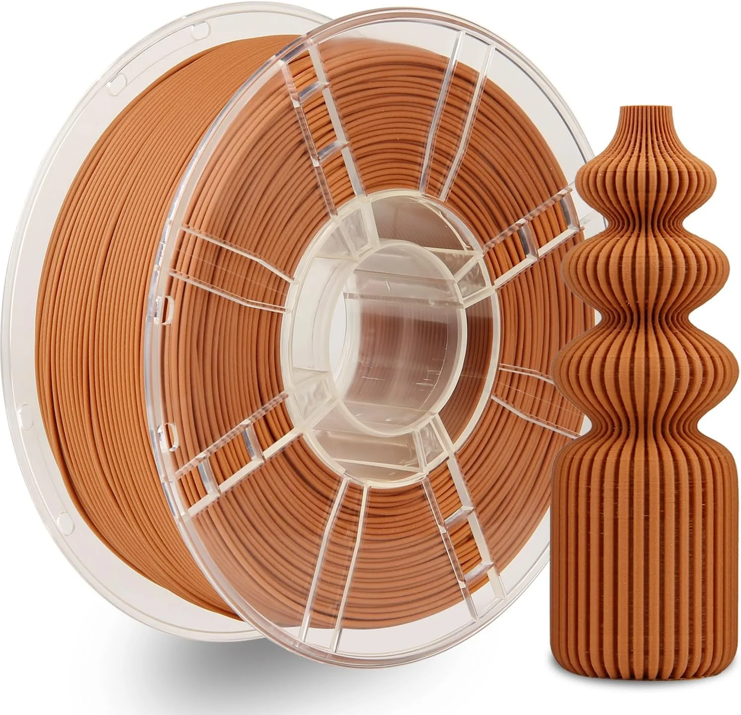 فیلامنت پرینتر سه بعدی، فیلامنت چوب ساج PLA با قطر 1.75 میلی متر، دقت ابعادی +/- 0.03 میلی متر، 1 کیلوگرم/اسپول