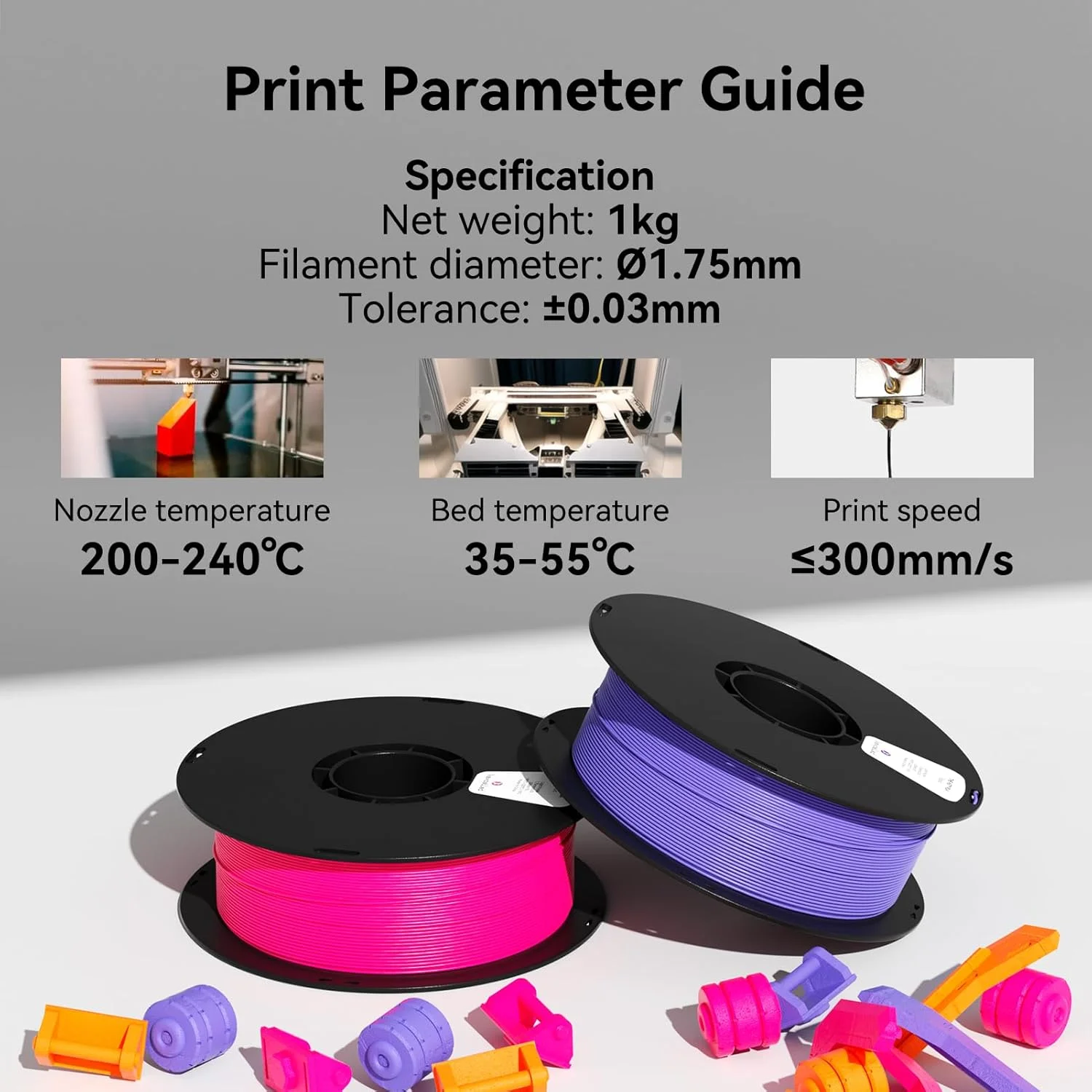 فیلامنت رنگ پوست PLA کِکسلد، ۱.۷۵ میلی‌متر، افزایش چقرمگی، دقت بالا، رنگ‌های زنده، قرقره ۱ کیلوگرمی، مواد چاپ سه بعدی برای ساخت مدل پرینتر FDM