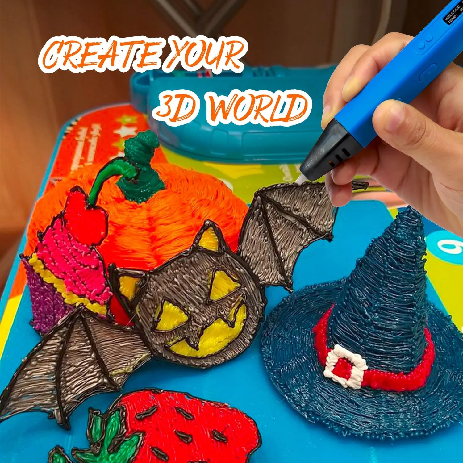 فیلامنت قلم سه بعدی PLA، ۱.۷۵ میلی متر، ۴۰ رنگ، سازگار با قلم های سه بعدی MYNT3D SCRIB3D، طول هر رنگ ۳ متر، مجموعا ۱۲۰ متر، شامل فیلامنت شب تاب و فیلامنت شفاف