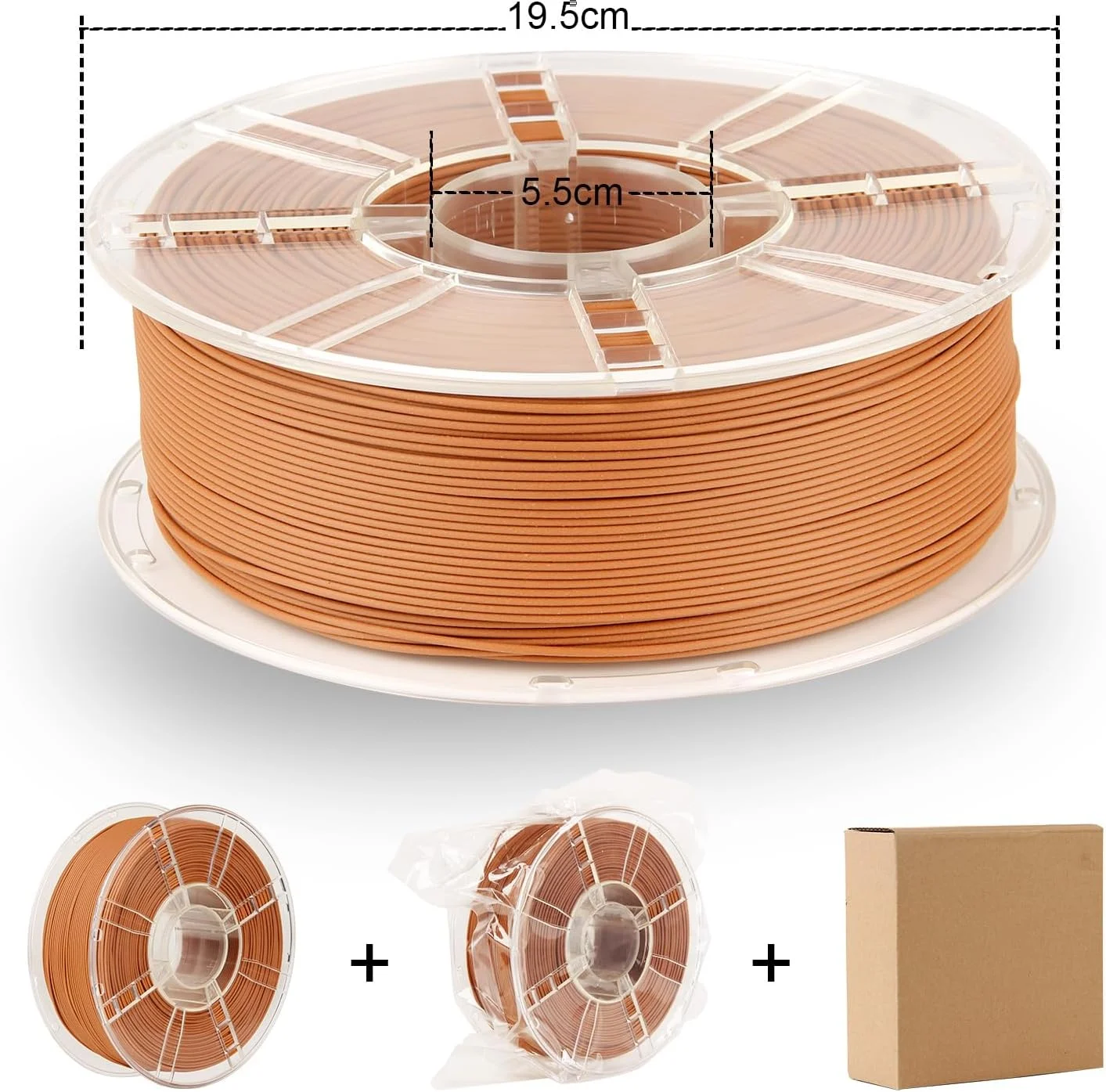 فیلامنت پرینتر سه بعدی، فیلامنت چوب ساج PLA با قطر 1.75 میلی متر، دقت ابعادی +/- 0.03 میلی متر، 1 کیلوگرم/اسپول