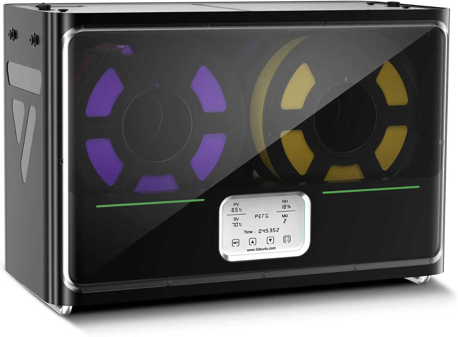 خشک کن فیلامنت KASTWAVE S4، جعبه خشک کن فیلامنت پرینتر سه بعدی با ظرفیت بزرگ با فن سه گانه، خشک کردن 4 قرقره، گرمایش سریعتر، کنترل خودکار رطوبت، جعبه ذخیره سازی فیلامنت PLA PETG ABS TPU Nylon PA، مشکی