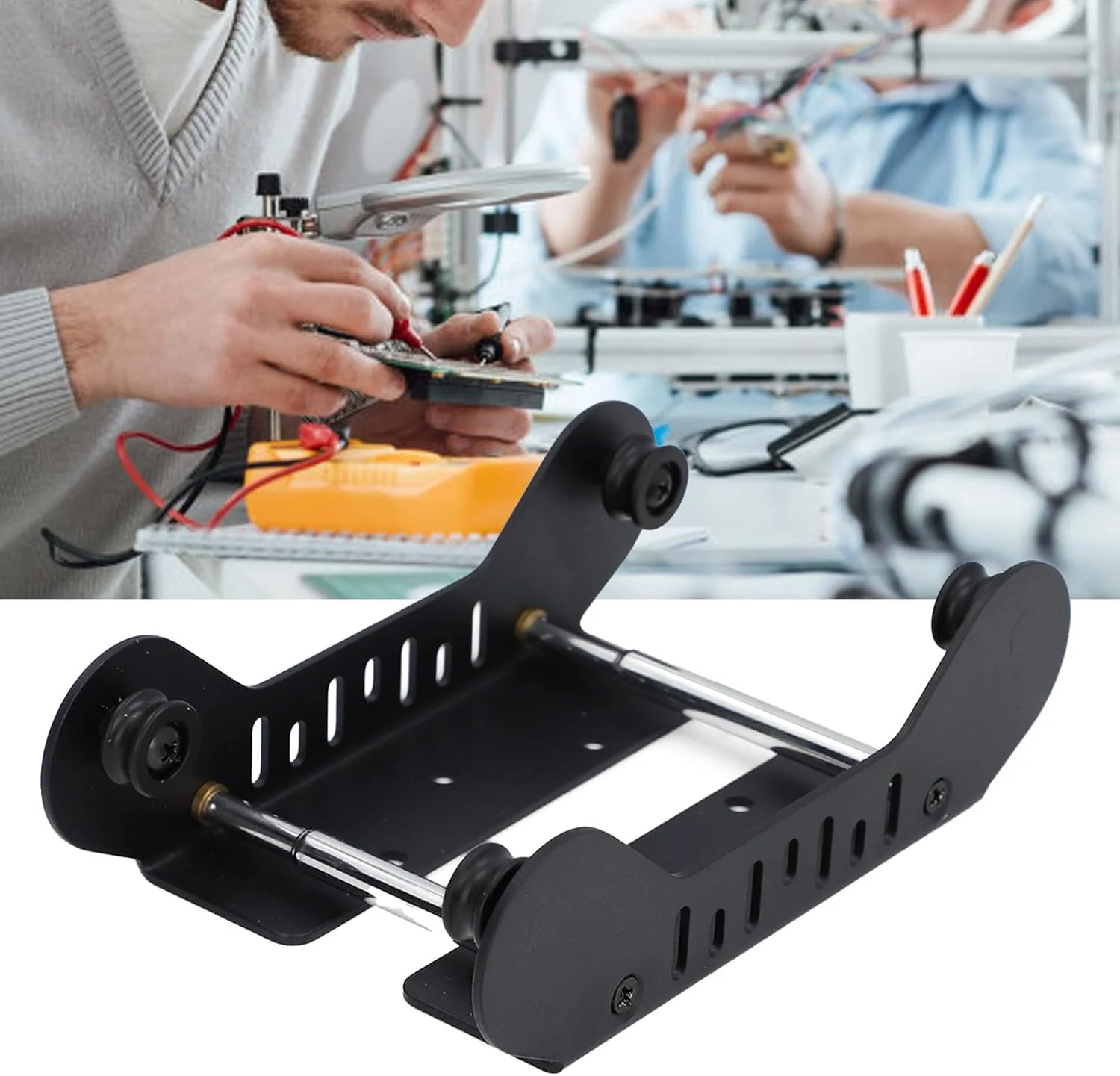 نگهدارنده قابل تنظیم فیلامنت سه بعدی، چرخش بلبرینگ، مناسب برای قرقره فیلامنت پرینتر سه بعدی 1، 2، 3 و 5 کیلوگرمی، قرقره های نایلونی با سوراخ های نصب پرینتر، نصب رومیزی و روی بدنه، برای PLA ABS PETG TPU