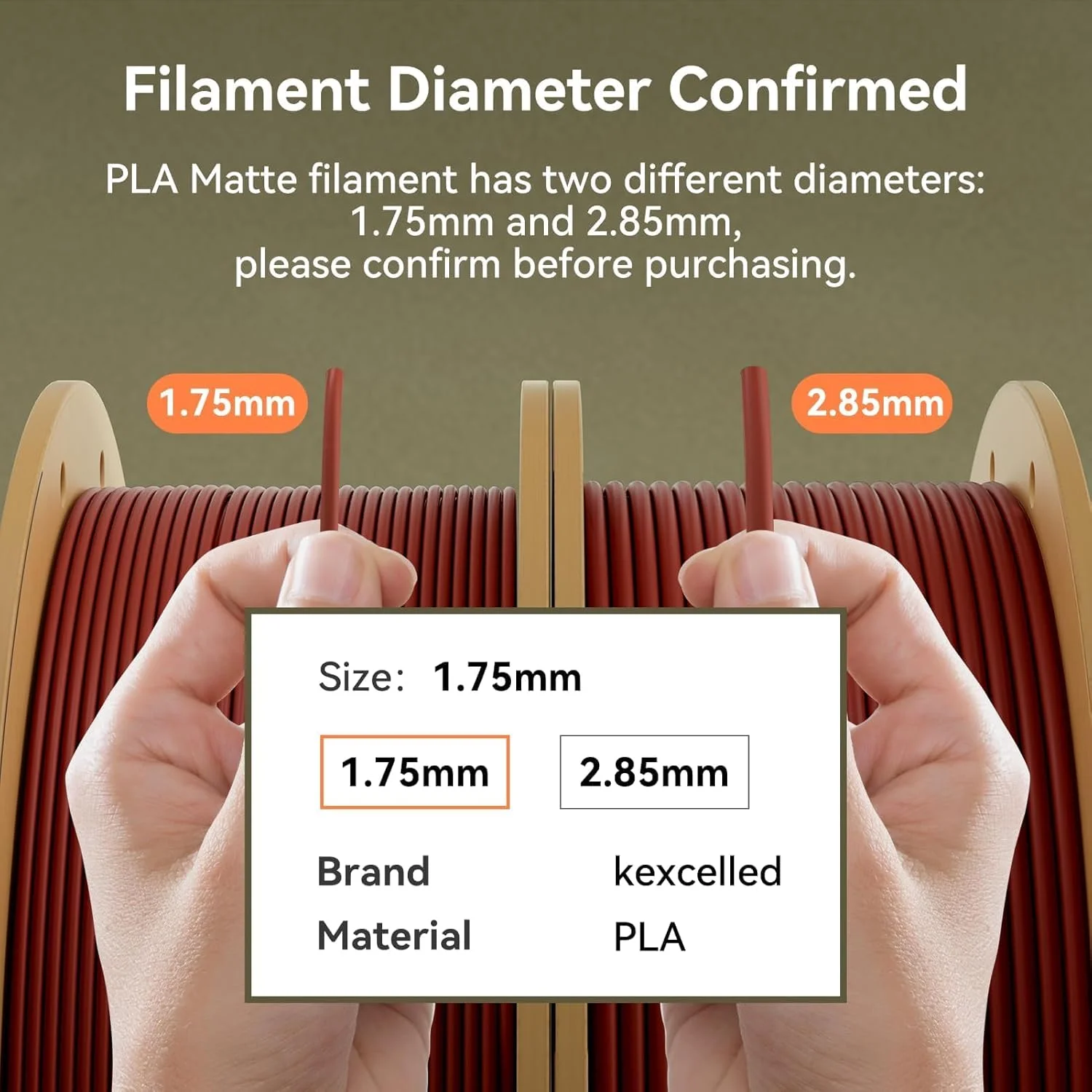 فیلامنت PLA مات Kexcelled، قرمز آلبالویی، ۱.۷۵ میلی‌متر +/- ۰.۰۳ میلی‌متر، بافت مات، مواد زیبا برای پرینت سه بعدی FDM، رول ۱ کیلوگرمی